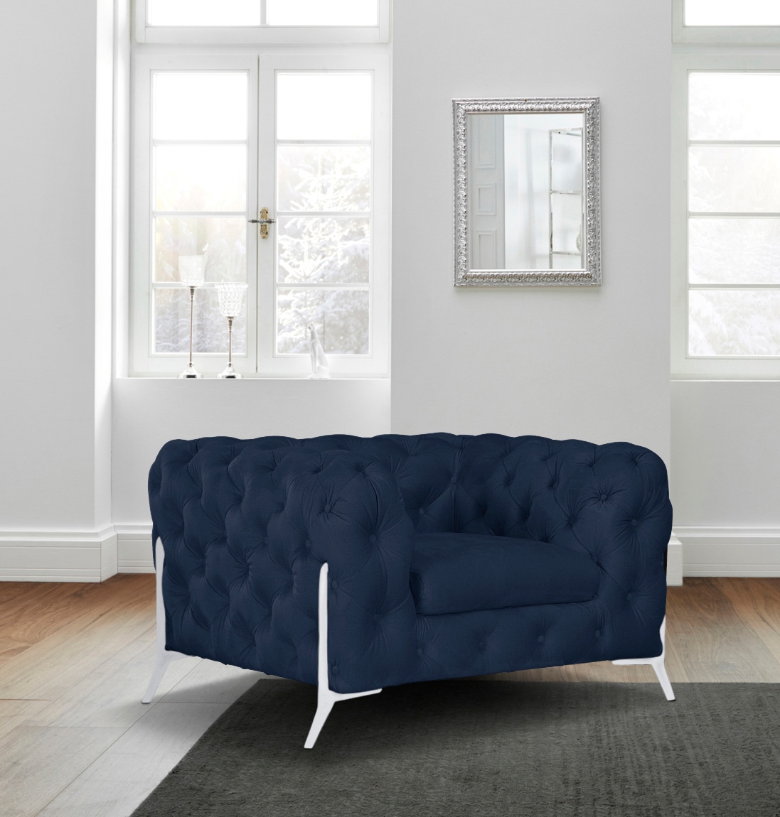 Leonique Chesterfield-Sessel »Amaury Sessel«, aufwändige Knopfheftung, moderne Chesterfield Optik, Fußfarbe wählbar