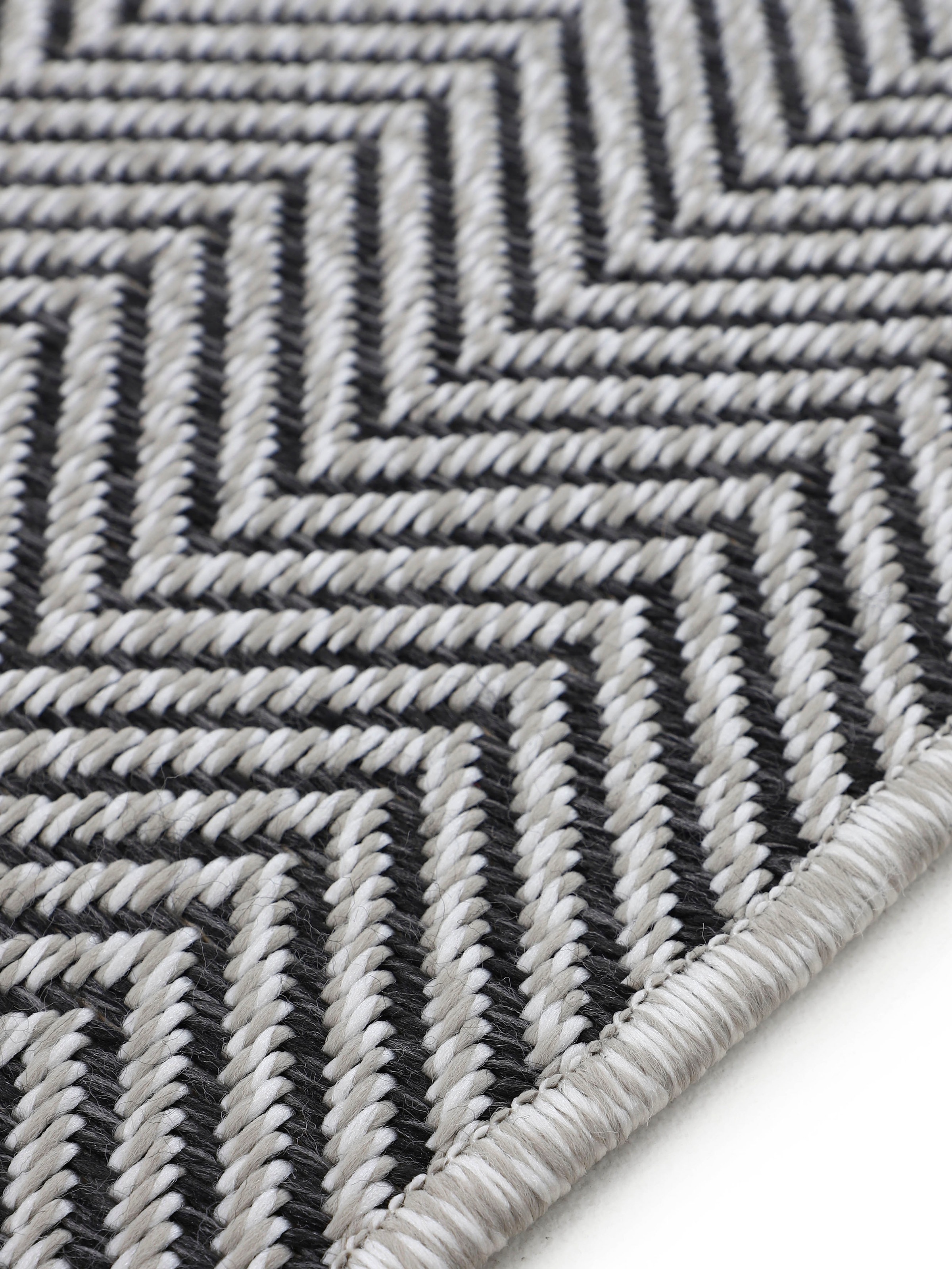 carpetfine Teppich »Boho 106«, rund, 4 mm Höhe, robustes Flachgewebe, Sisal Optik, UV-beständig, Außenbereich
