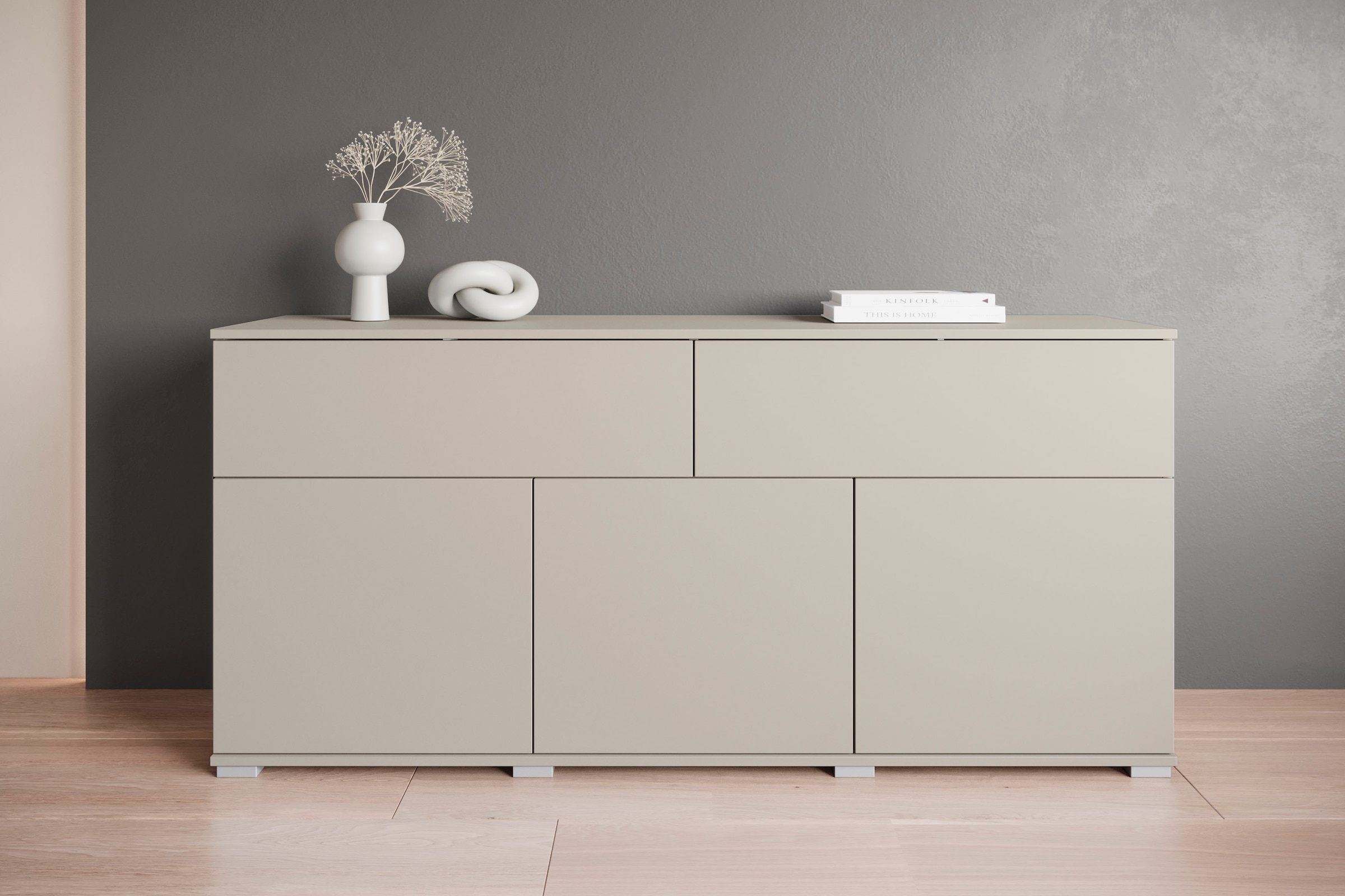 OTTO home Sideboard »Kenia, Kommode mit 3 Türen und 2 Schubladen, 150 cm breit« 1 Stk. tlg. Griffloses Design mit Push-to-Open und verstellbaren Einlegeböden