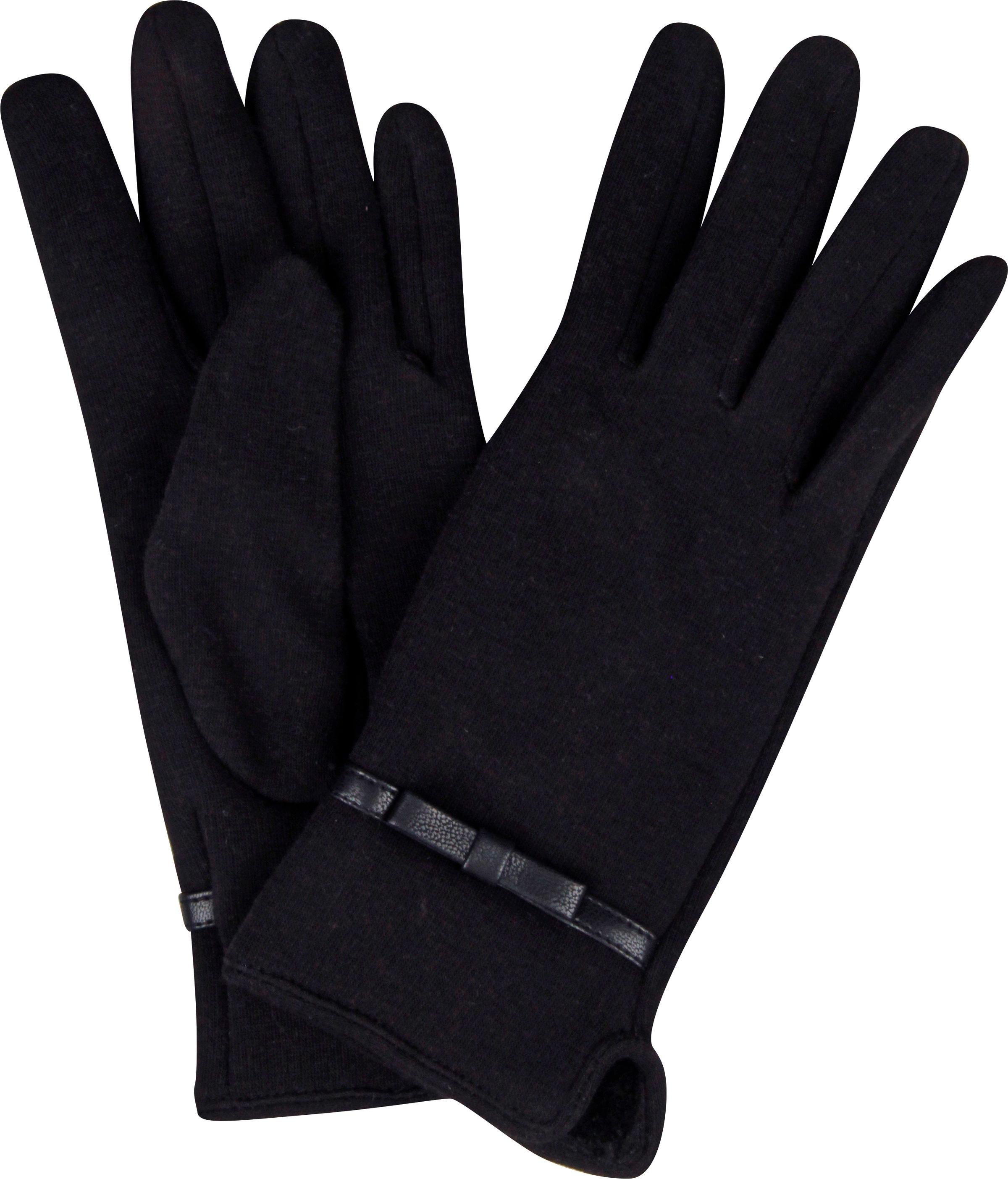 CAPELLI NEW YORK Strickhandschuhe 1 Paar, mit Zierschleife, Metall-Logo, Feinstrick navy