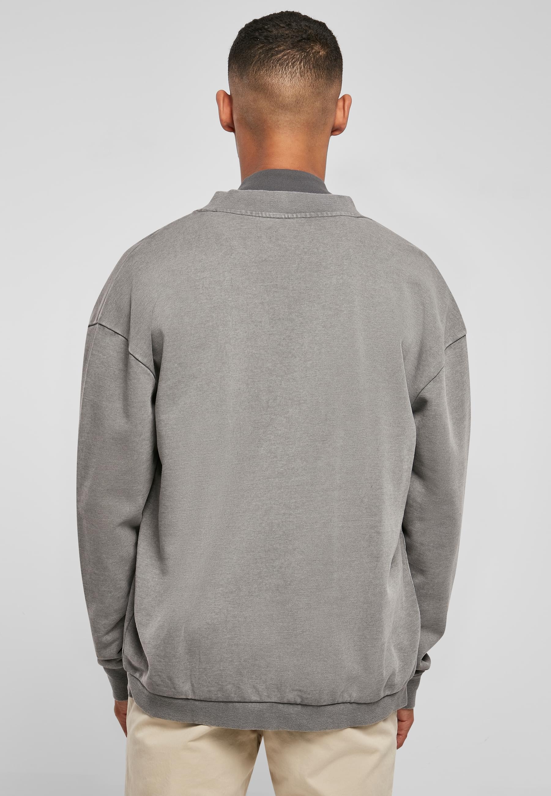 URBAN CLASSICS Bomberjacke »Urban Classics Herren Washed Sweat Bomber« 1 Stk. tlg. ohne Kapuze