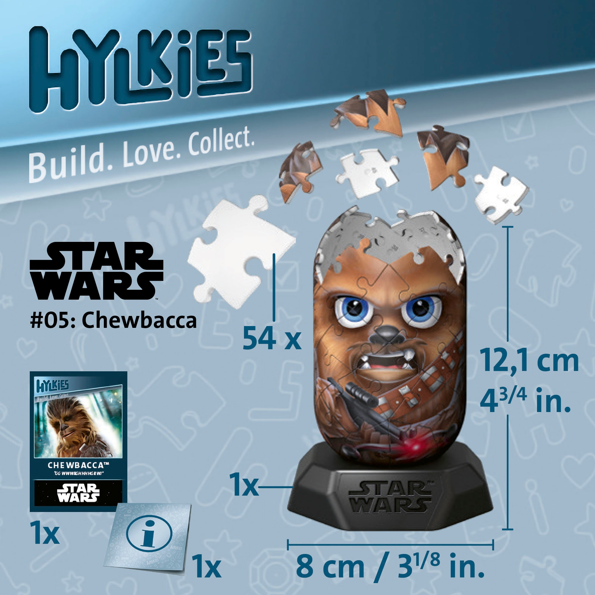 Ravensburger 3D-Puzzle »Star Wars Hylkies Sammelfigur #05 Chewbacca«, Made in Europe