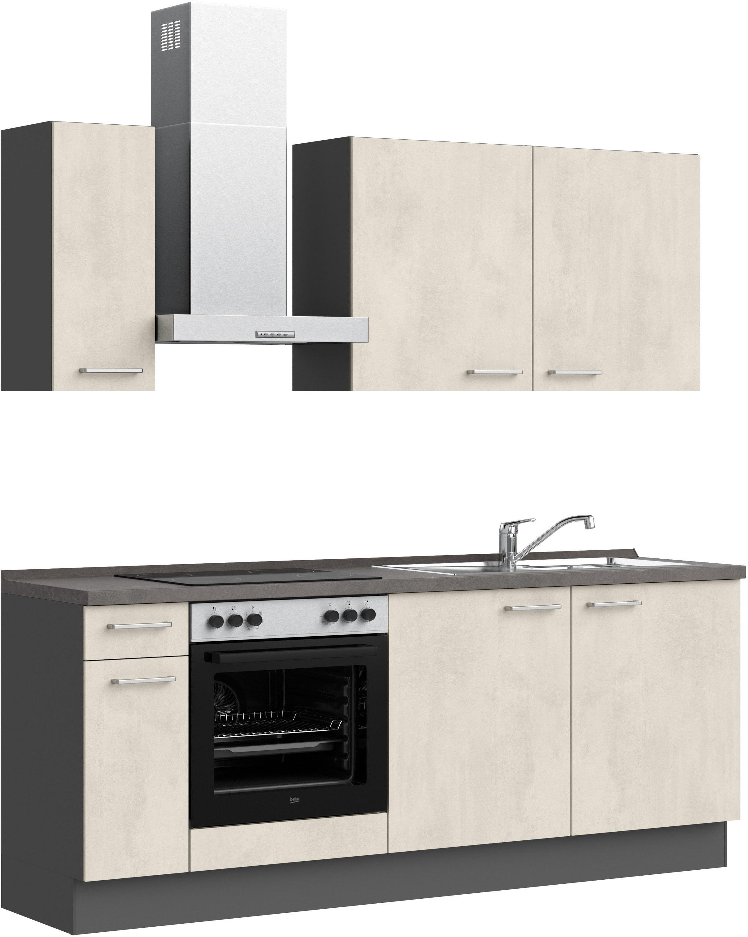 nobilia® Küchenzeile »"Riva I"«, vormontiert, Ausrichtung wählbar, Breite 210 cm, wahlw. mit E-Geräten