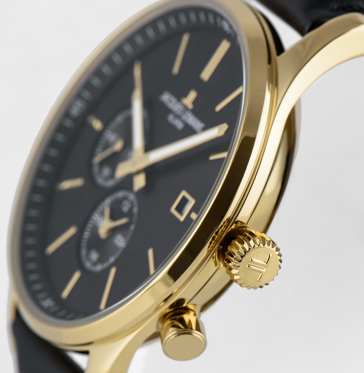 Jacques Lemans Quarzuhr »London, 1-2125C«, Armbanduhr, Herrenuhr, Datum, Leuchtzeiger, Lederarmband