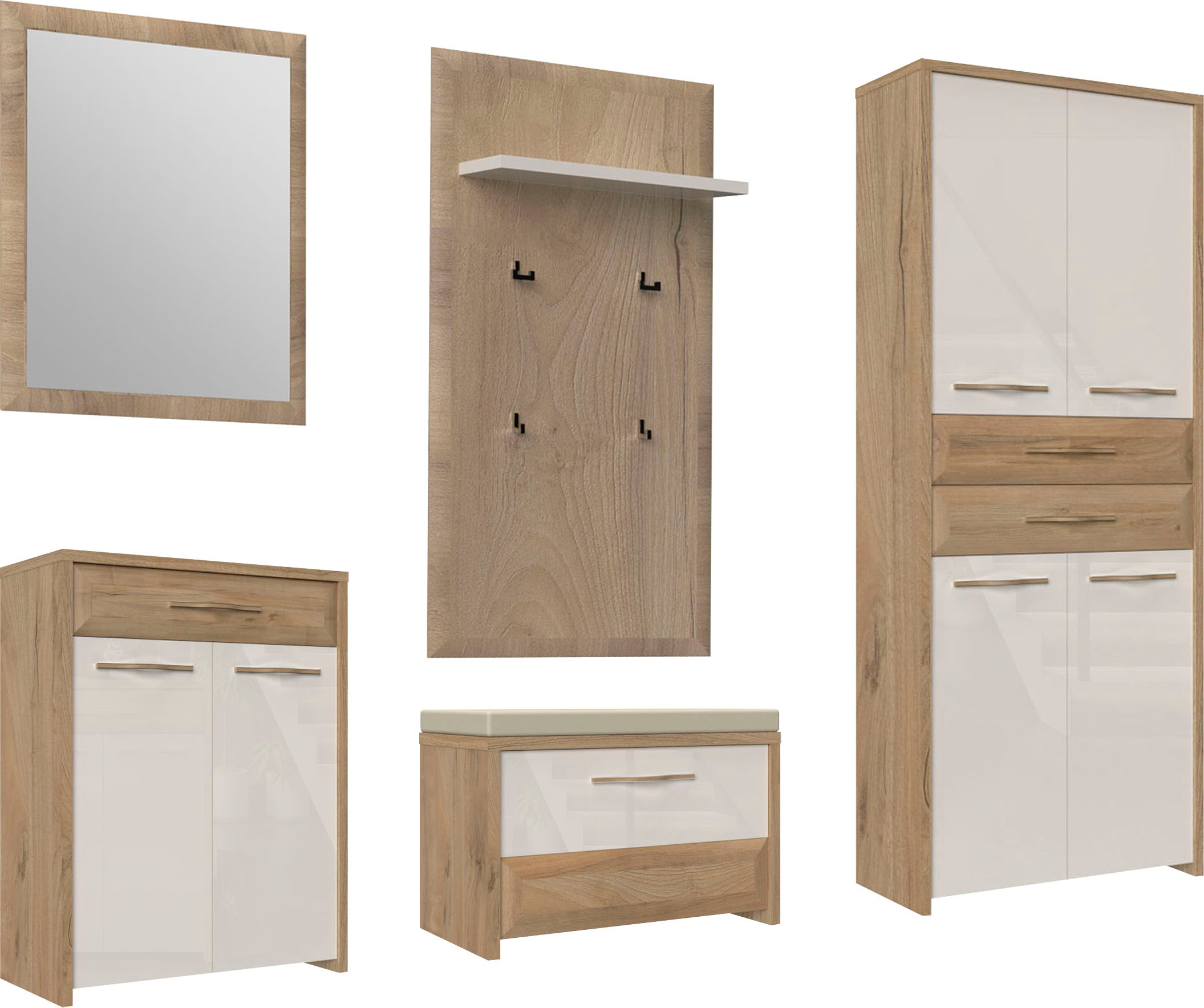 Home affaire Garderoben-Set »Gala«, (Set, 5 St., Garderobenschrank,Schuhsch günstig online kaufen