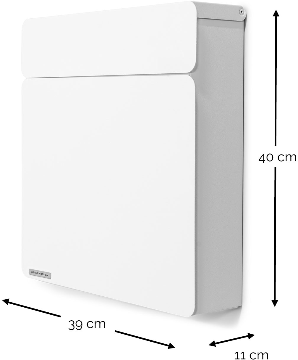 Spinder Design Briefkasten »INBOX« 1 Stk. tlg. Moderner, wetterfester Briefkasten aus pulverbeschichtetem Stahl