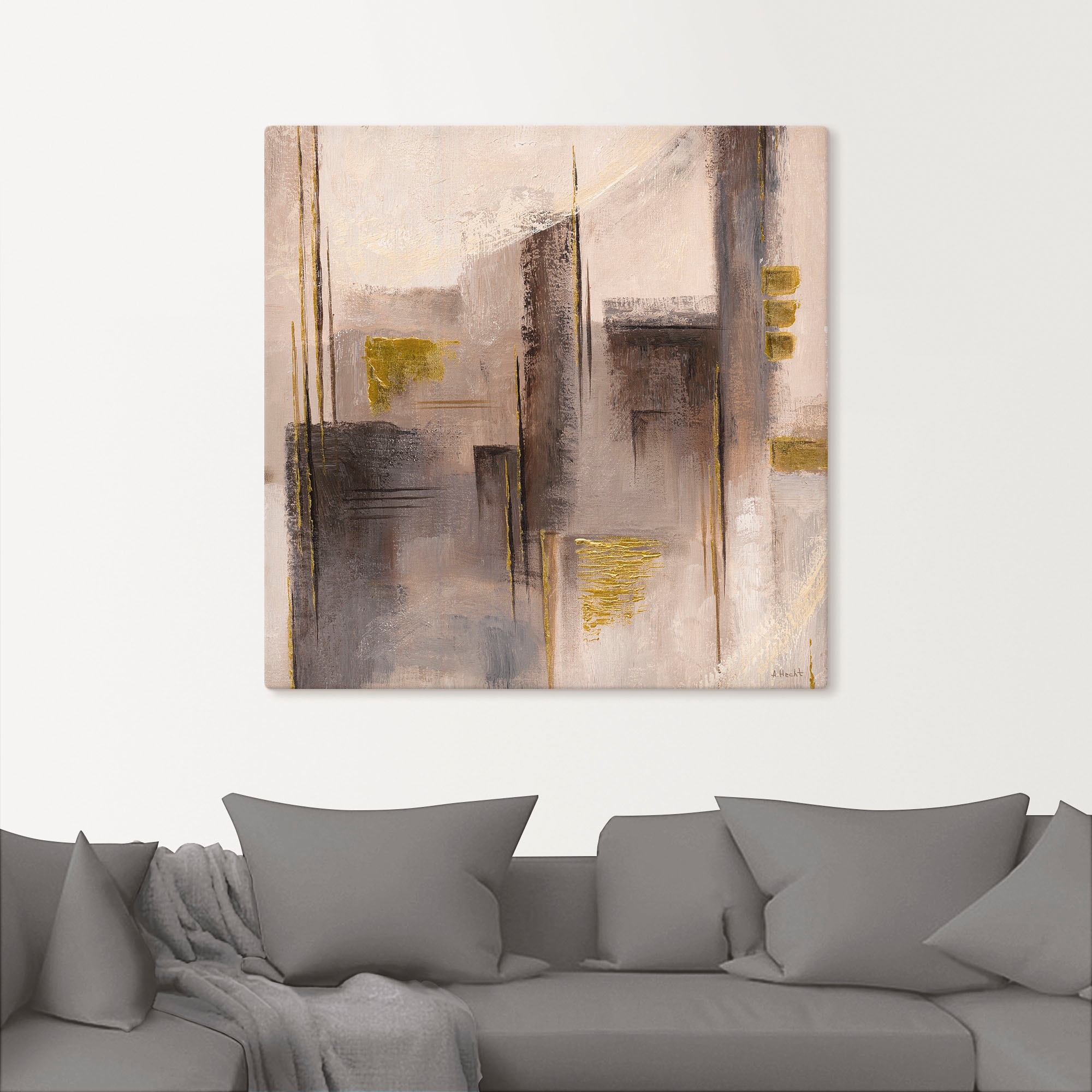 Artland Leinwandbild »Abstrakte Skyline I«, Muster, (1 St.), auf Keilrahmen gespannt