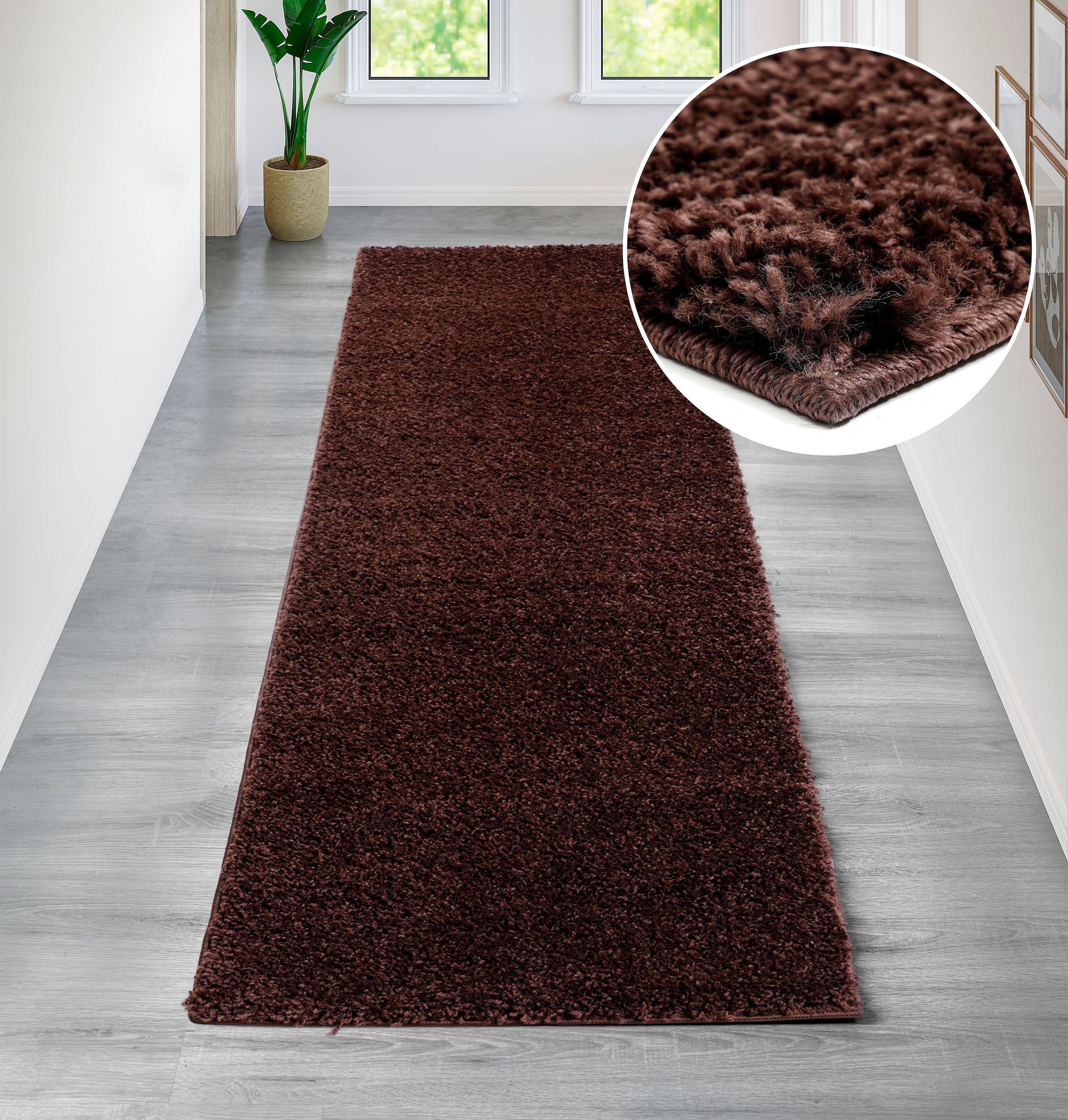 my home Läufer »Shaggy 30«, rechteckig, 30 mm Höhe, Teppich-Läufer, Brücke, günstig online kaufen