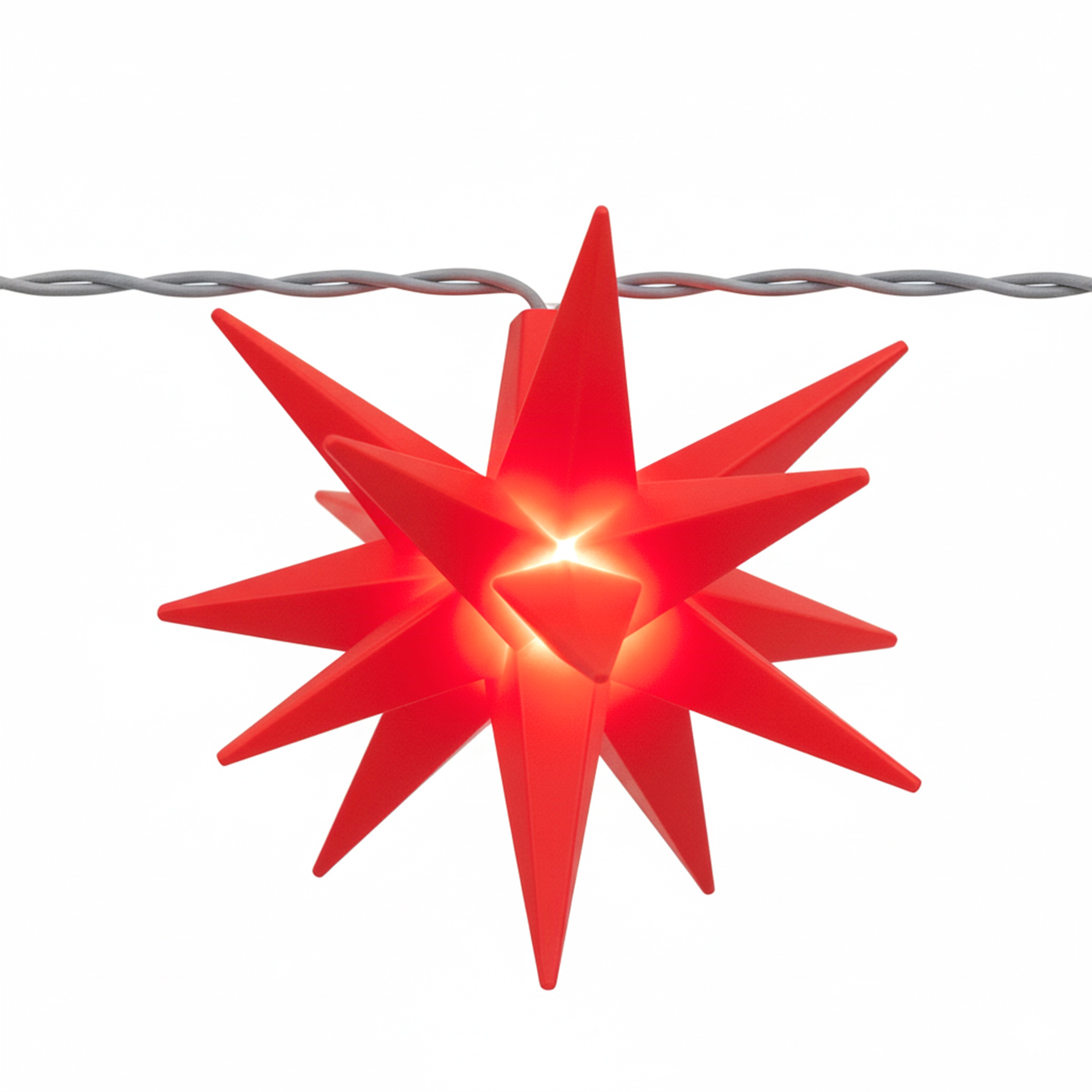 OTTO home LED-Lichterkette »10er 3D-Sterne, Timer, Länge 4,5m, Rot, Weiß oder Gelb, Indoor Outdoor« 10 Stk.-flammig mit Zeitschaltuhr, 4,5 m beleuchtet & 3 m Zuleitung, innen, außen