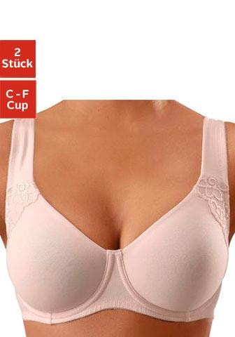 fleur Trägern, Bügel, doppellagigen (Packung, und Dessous 2 Minimizer-BH, bestellen Cups Basic Online-Shop petite mit mit breiteren Stück), im