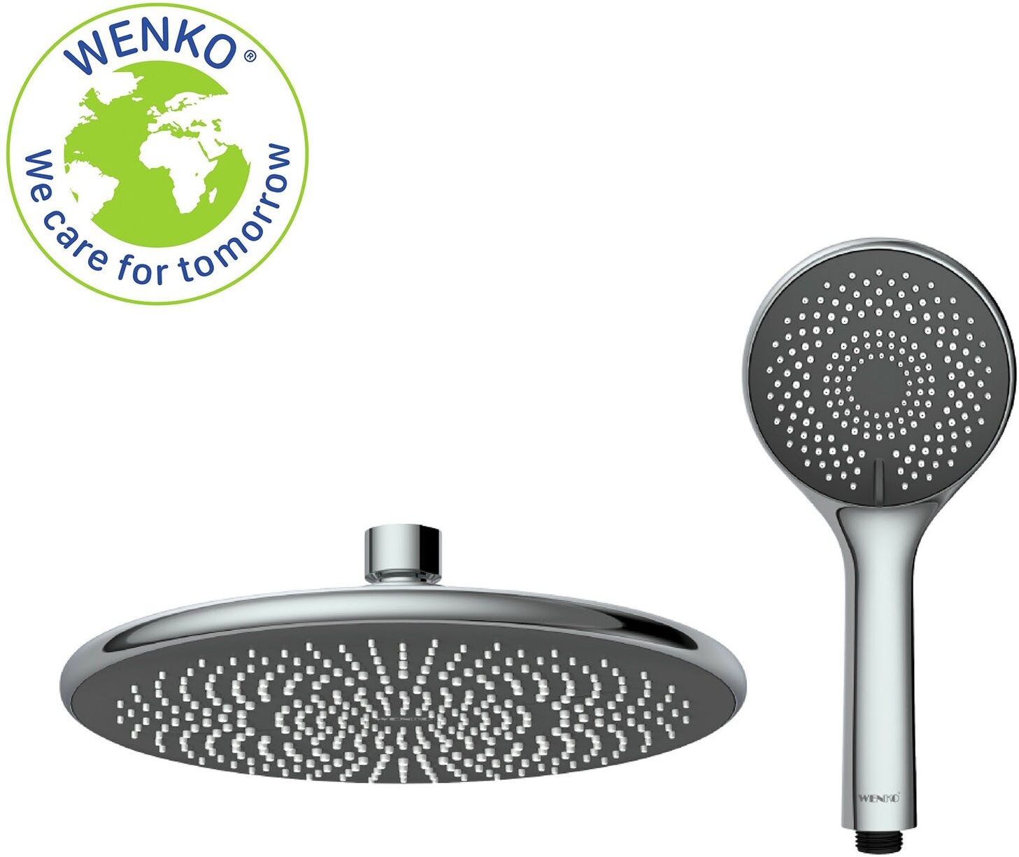 WENKO Duschsystem »Watersaving« Chrome, höhenverstellbare Duschstange von 75-120cm