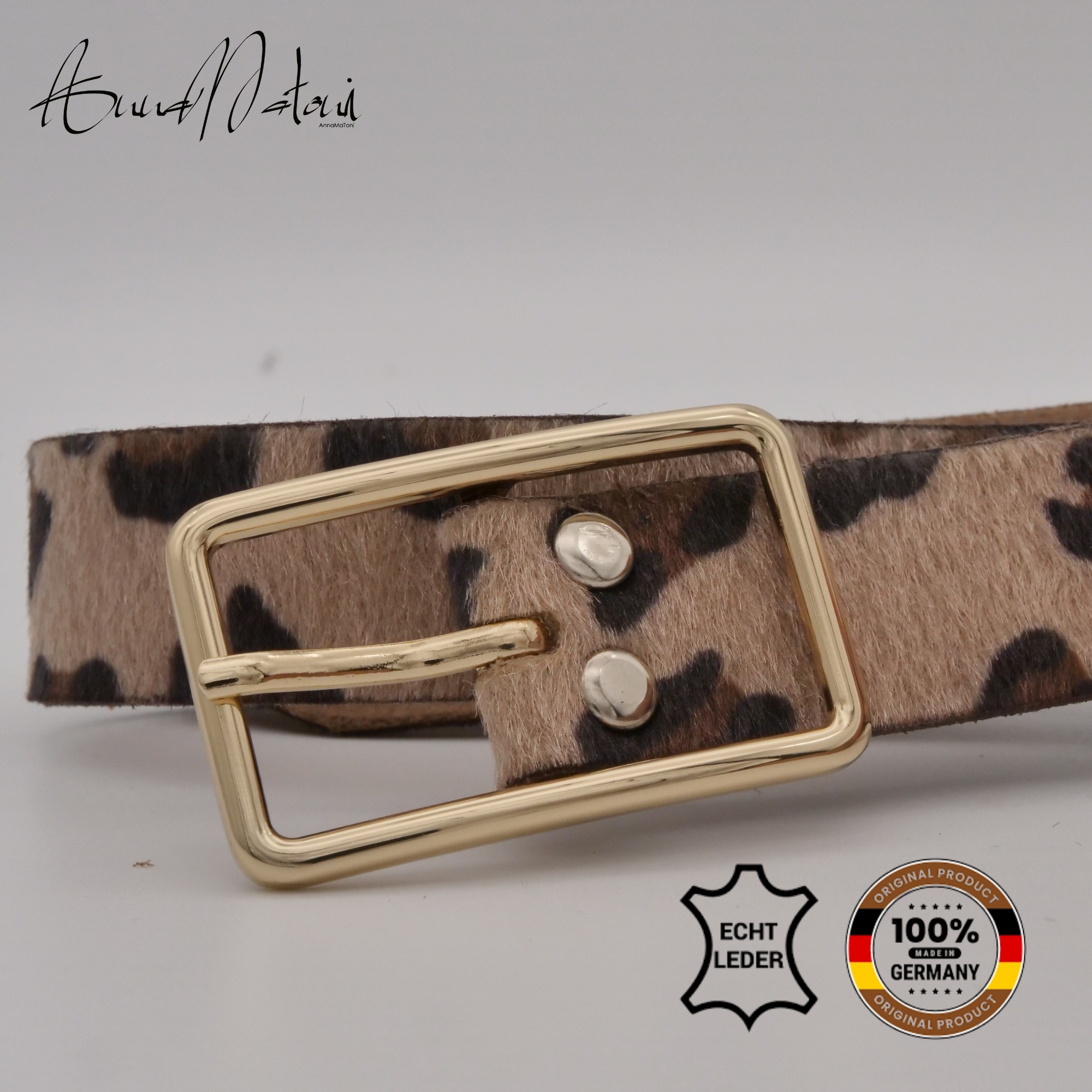 AnnaMatoni Ledergürtel »AnnaMatoni Damen Ledergürtel in hochwertigem Kunstfell in Leo«