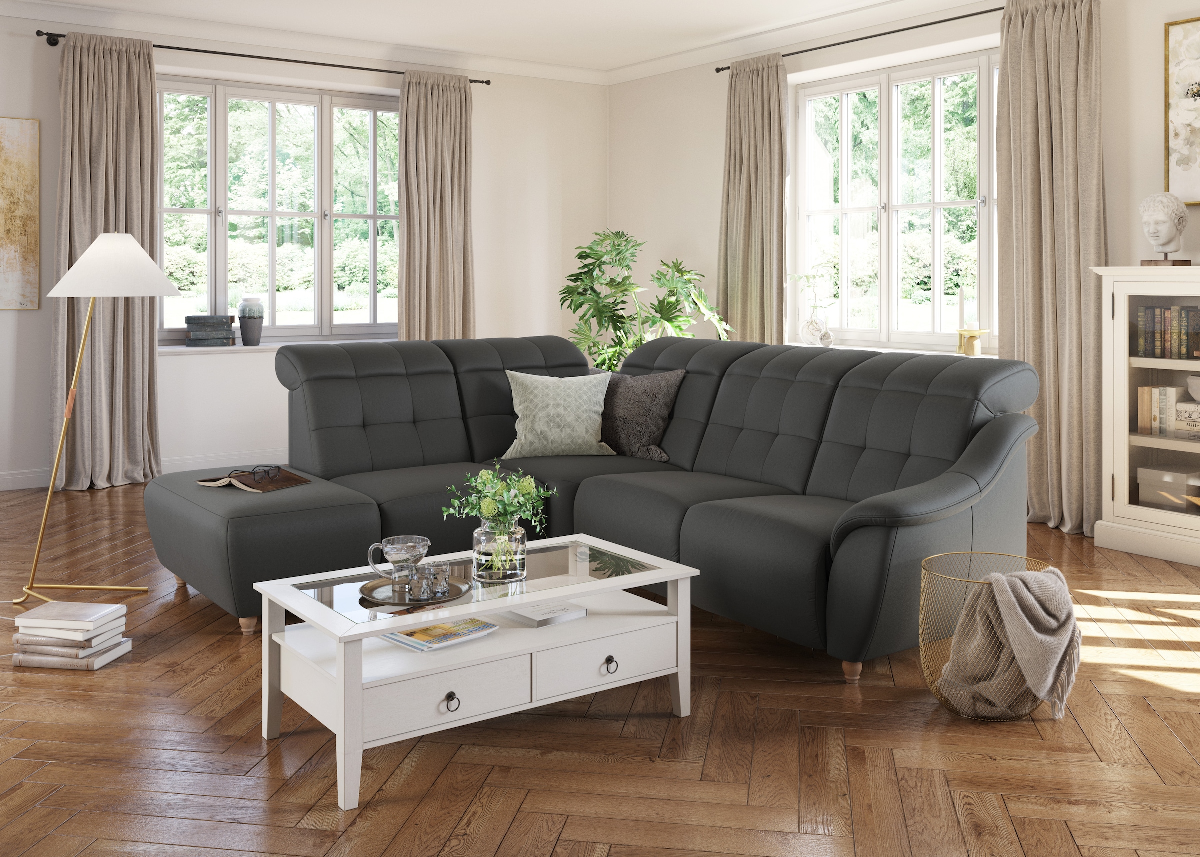 Home affaire Ecksofa »Boston L-Form«, Kopfteilverstellung an jeder Sitzfläc günstig online kaufen