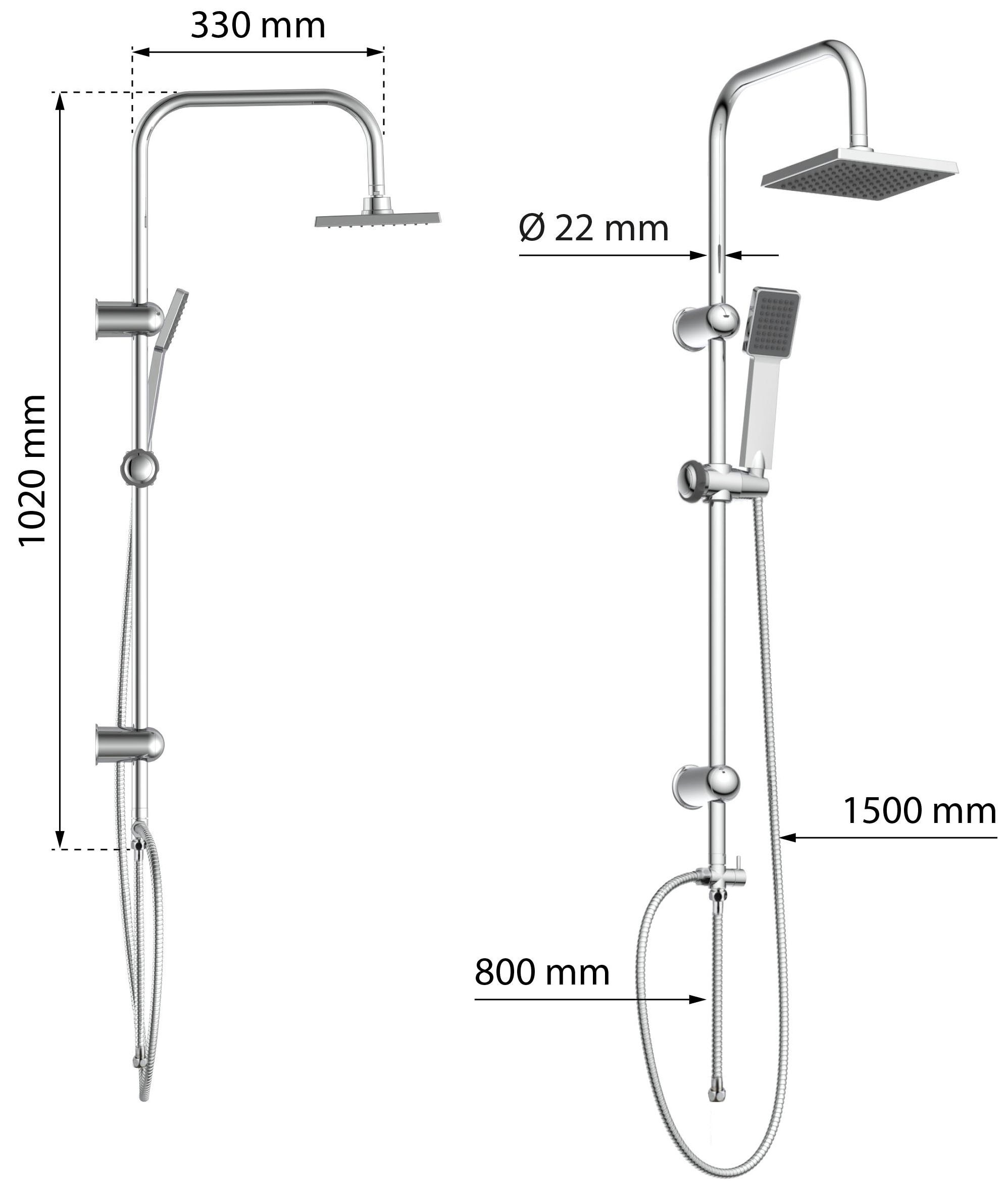 Schütte Brausegarnitur »EASY ENERGY« höhenverstellbar, Antikalk, Edelstahl