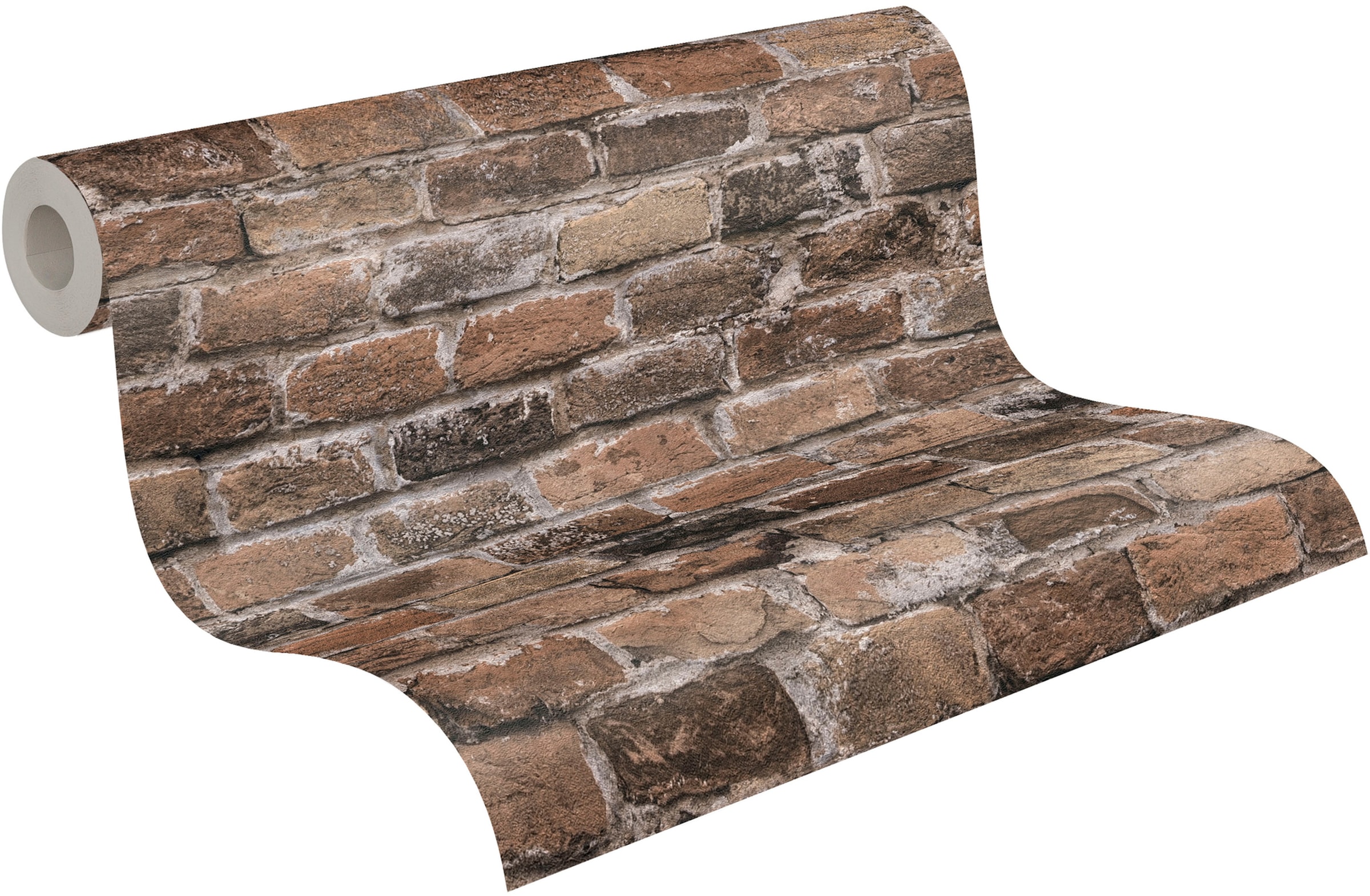 A.S. Création Vliestapete »Bricks & Stones Steinoptik«, matt-gemustert-neutral, Tapete Stein Tapeten Wohnzimmer Schlafzimmer Küche modern Design Optik