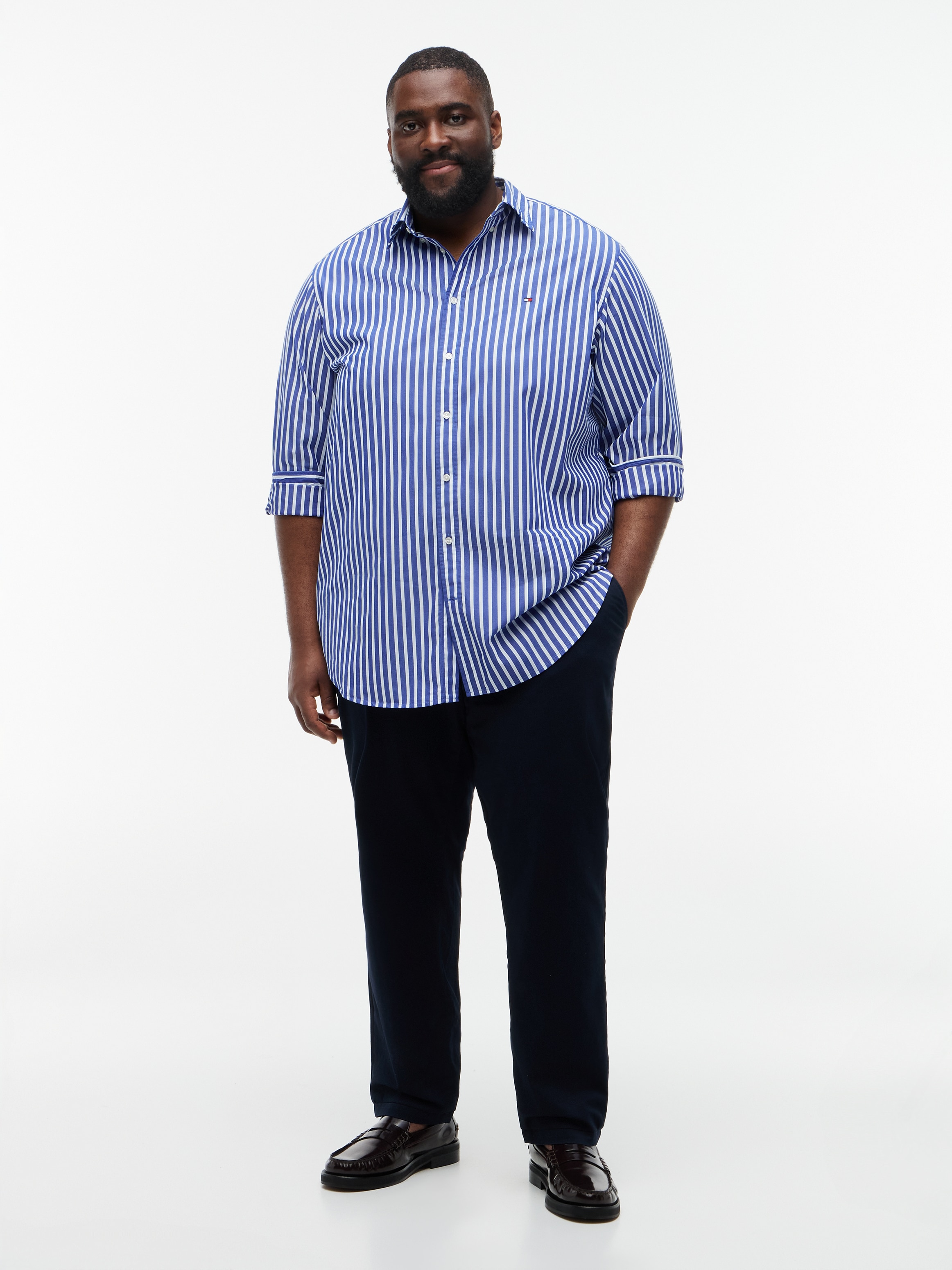 Tommy Hilfiger Big & Tall Langarmhemd »BT-FLEX POPLIN SEASONALSTRIPE« Große Größen