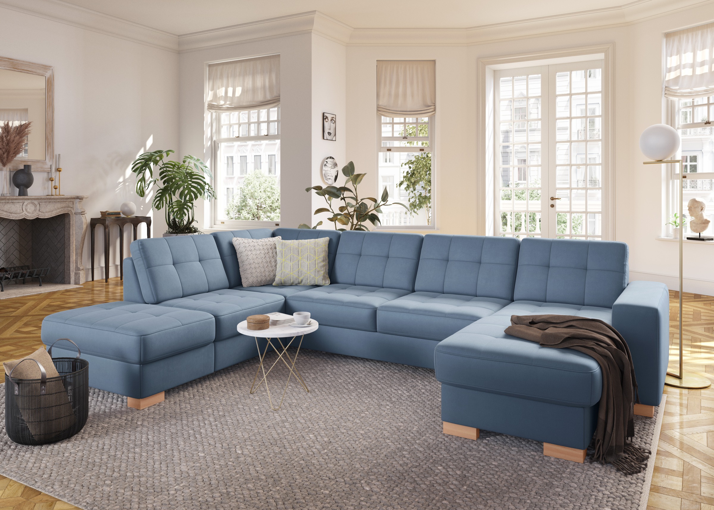 sit&more Wohnlandschaft »Quincy U-Form«, wahlweise mit Bettfunktion und Bettkasten