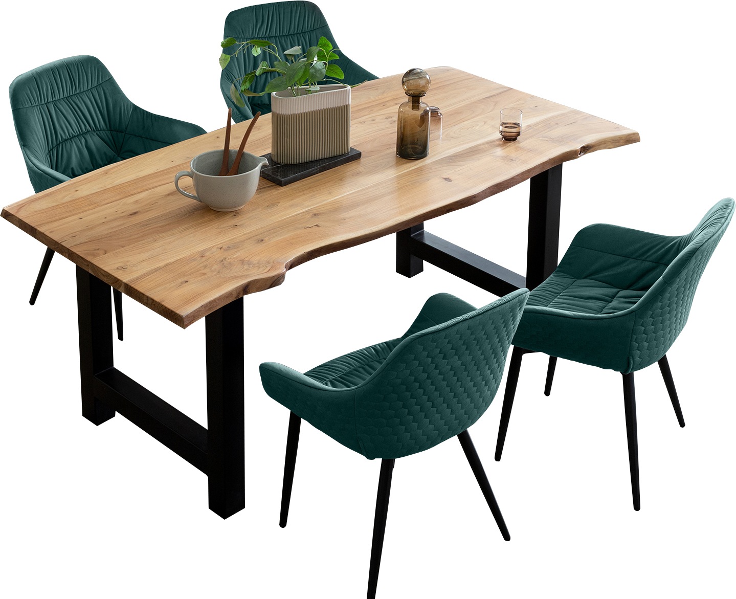 SalesFever Essgruppe "Esszimmerausstattung aus Holz und Metall" Set, 5 tlg. günstig online kaufen