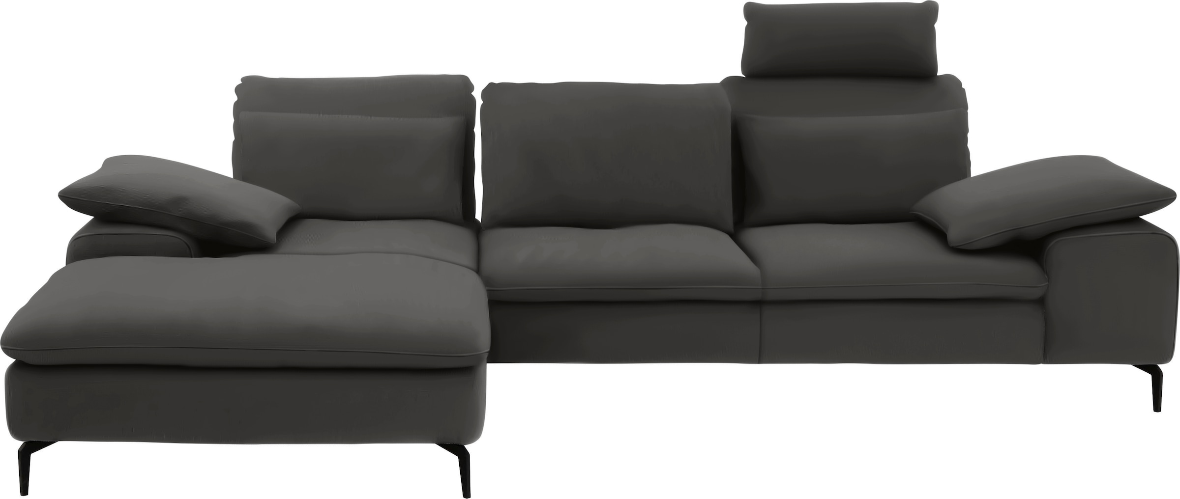 W.SCHILLIG Ecksofa »valentinoo, Designsofa, bequem, elegant und zeitlos, L-Form«, (Set), inklusive Hocker, mit Sitztiefenverstellung, Breite 299 cm