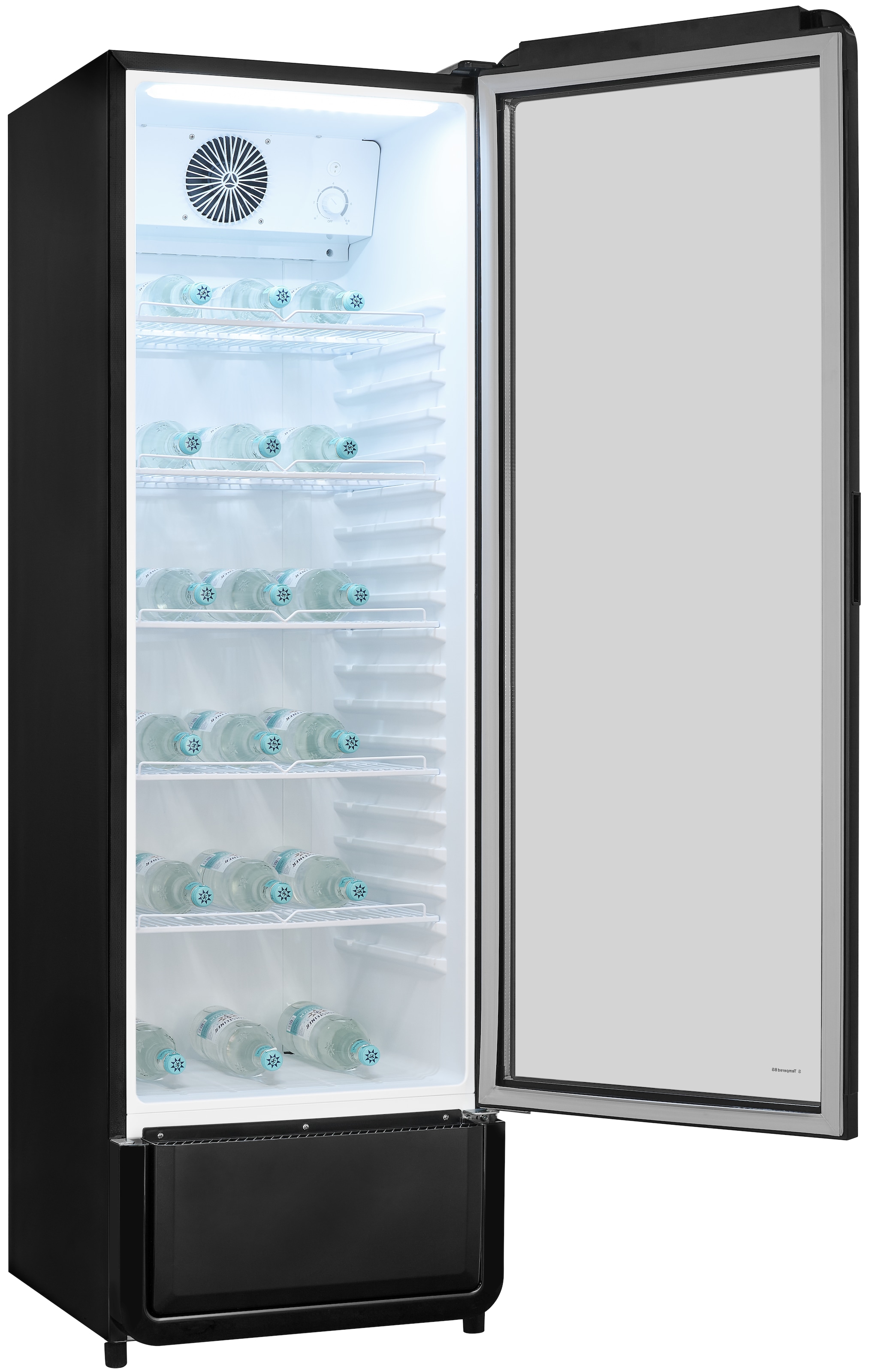 exquisit Getränkekühlschrank GKS260-GT-431D weiss »GKS260-GT-431D schwarz« 172,5 cm hoch 54 cm breit Alles auf einen Blick dank Isolierglastür und übersichtliche Lagerung