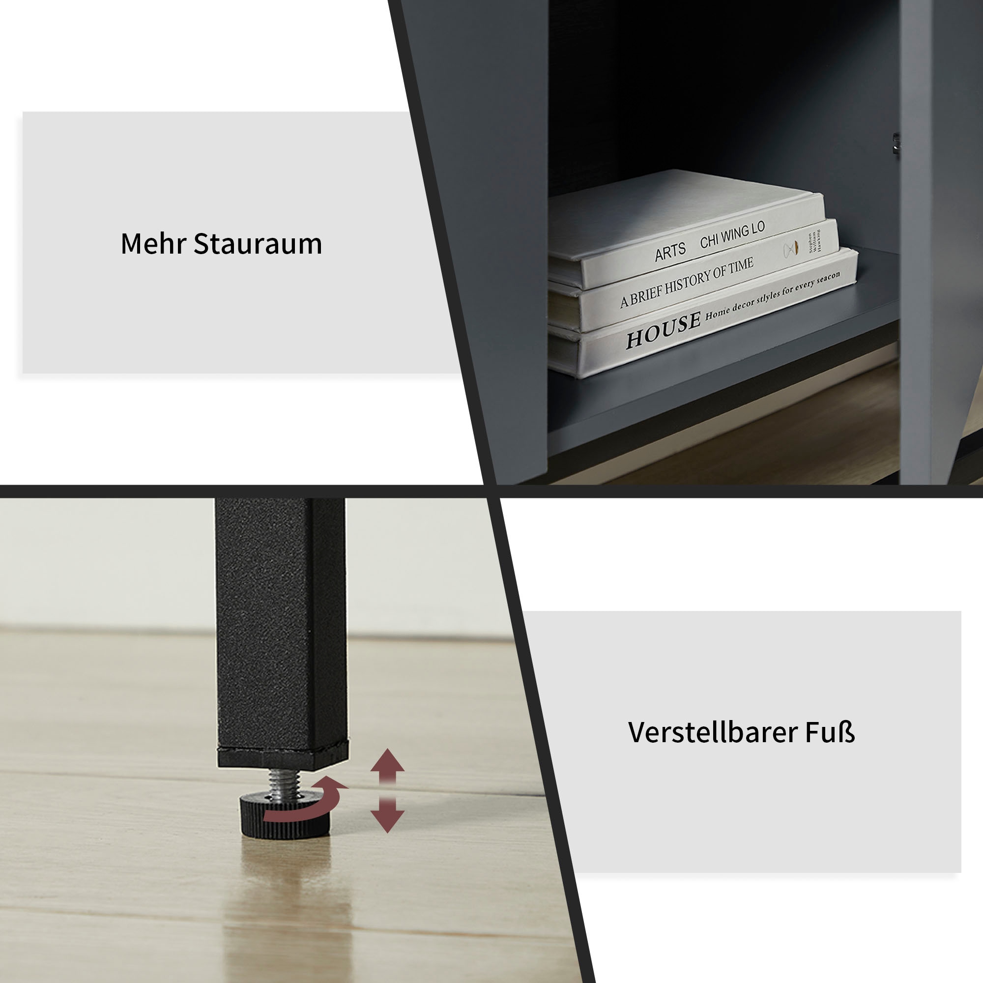 OTTO home Sideboard »Azly« pflegeleichte Melaminoberfläche, Metallgestell, ABS-Kanten