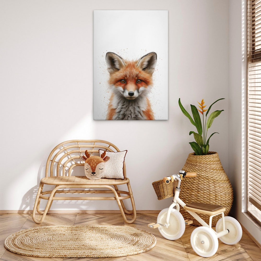 A.S. Création Leinwandbild »Baby Fox - Wandbild Weiß Braun Grau Keilrahmen günstig online kaufen