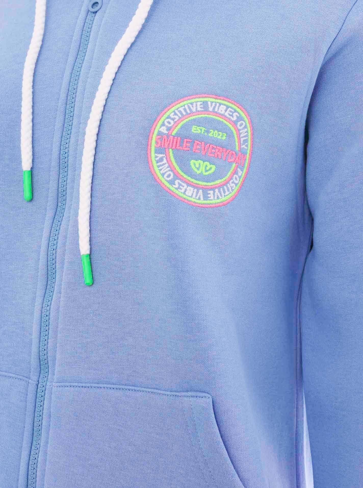 Zwillingsherz Sweatjacke, Kapuze, Regular Fit, Langarm, Stickerei am Rücken, Reißverschluss