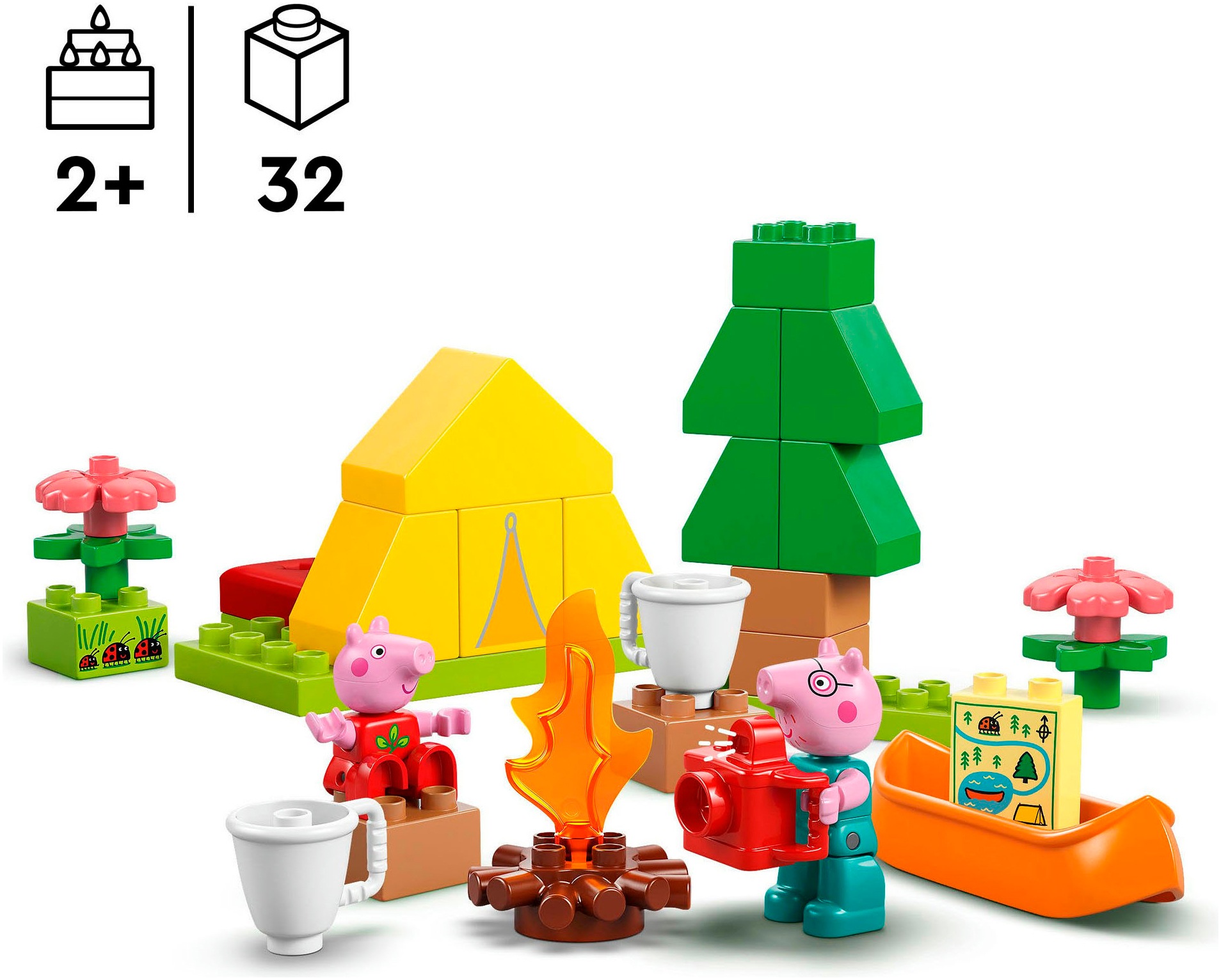 LEGO® Konstruktionsspielsteine »Campingausflug (10452), LEGO® DUPLO Peppa Pig«, (32 St.), Made in Europe