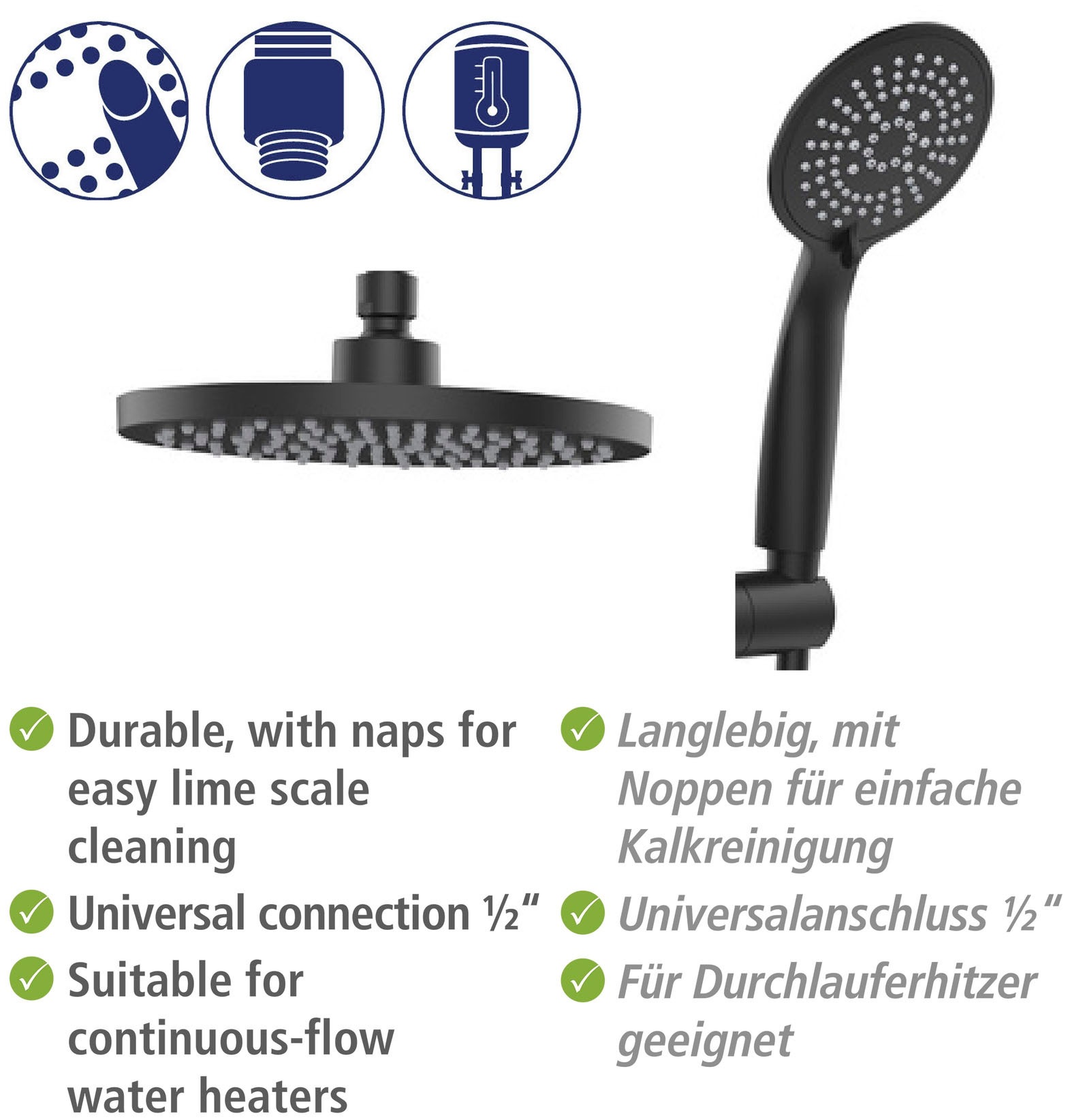 WENKO Duschsystem »Young Eco«, mit Thermostat-Armatur, inkl. 2 Watersaving Regulatoren