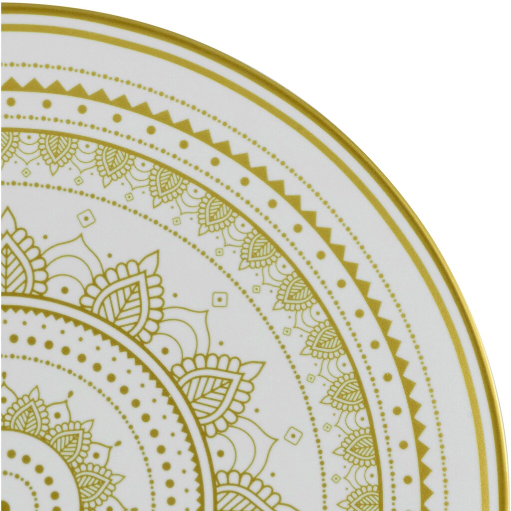 CreaTable Kombiservice »Mandala Gold«, (Set, 8 tlg., Kaffeeservice und Tafelservice im Set, für 2 Personen), Service, goldene orientalische Motive, 8 Teile, für 2 Personen