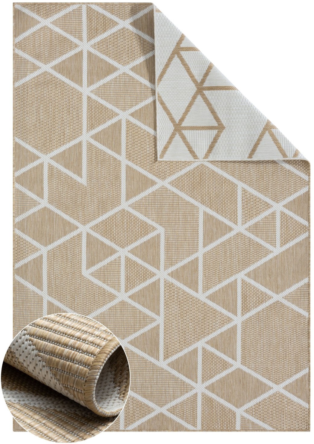 Myflair Möbel & Accessoires Teppich »Miller Lagerräumung«, rechteckig, 8 mm Höhe, Wendeteppich, modernes Design, Outdoor geeignet, Balkon, Terrasse