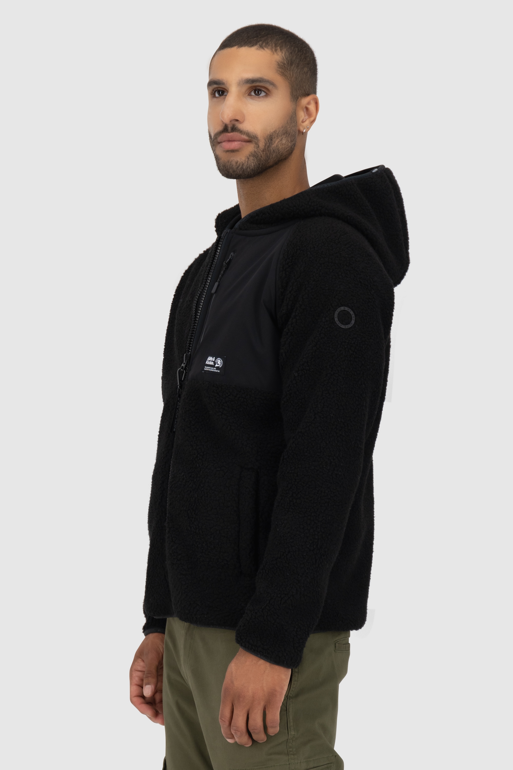 Alife & Kickin Kapuzensweatjacke »Herren HaraldAK G«, Weiche, warme Teddy Jacke mit großer Kapuze und Fleece-Innenfutter