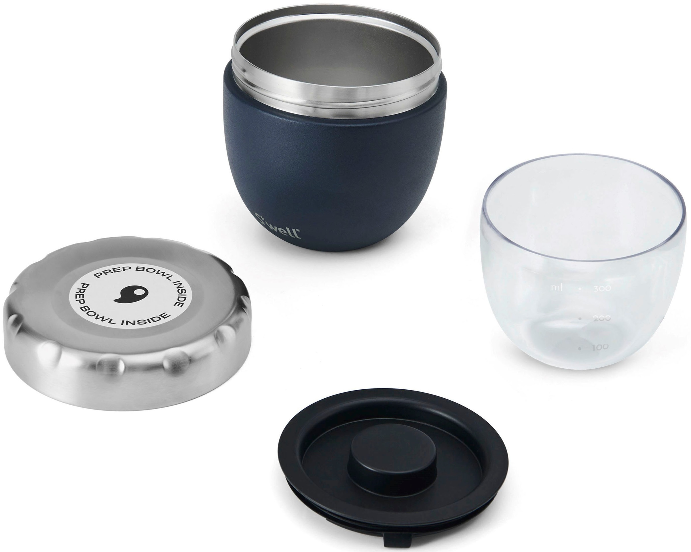 S'well Thermobehälter »Calacatta S'well Eats 2-in-1 Essensschale«, (1 tlg.), VAKUUM-ISOLIERTE KONSTRUKTION, 363 ml