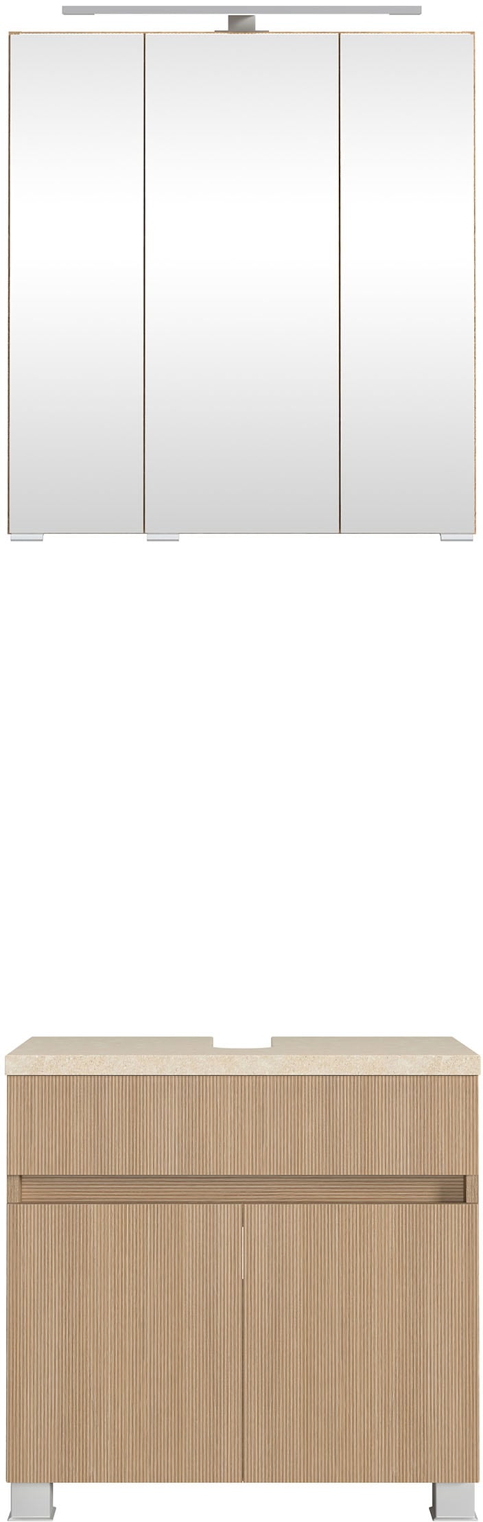 welltime Badmöbel-Set »EIXO, Set aus Spiegelschrank und Unterbeckenschrank« günstig online kaufen