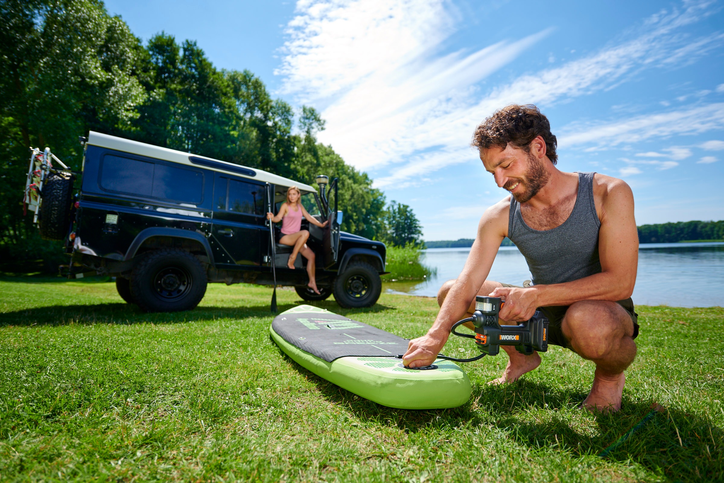 Worx Akku-Handkompressor »WX092.9«, 4-in-1, digitale Anzeige, Notfallhelfer, ohne Akku & Ladegerät