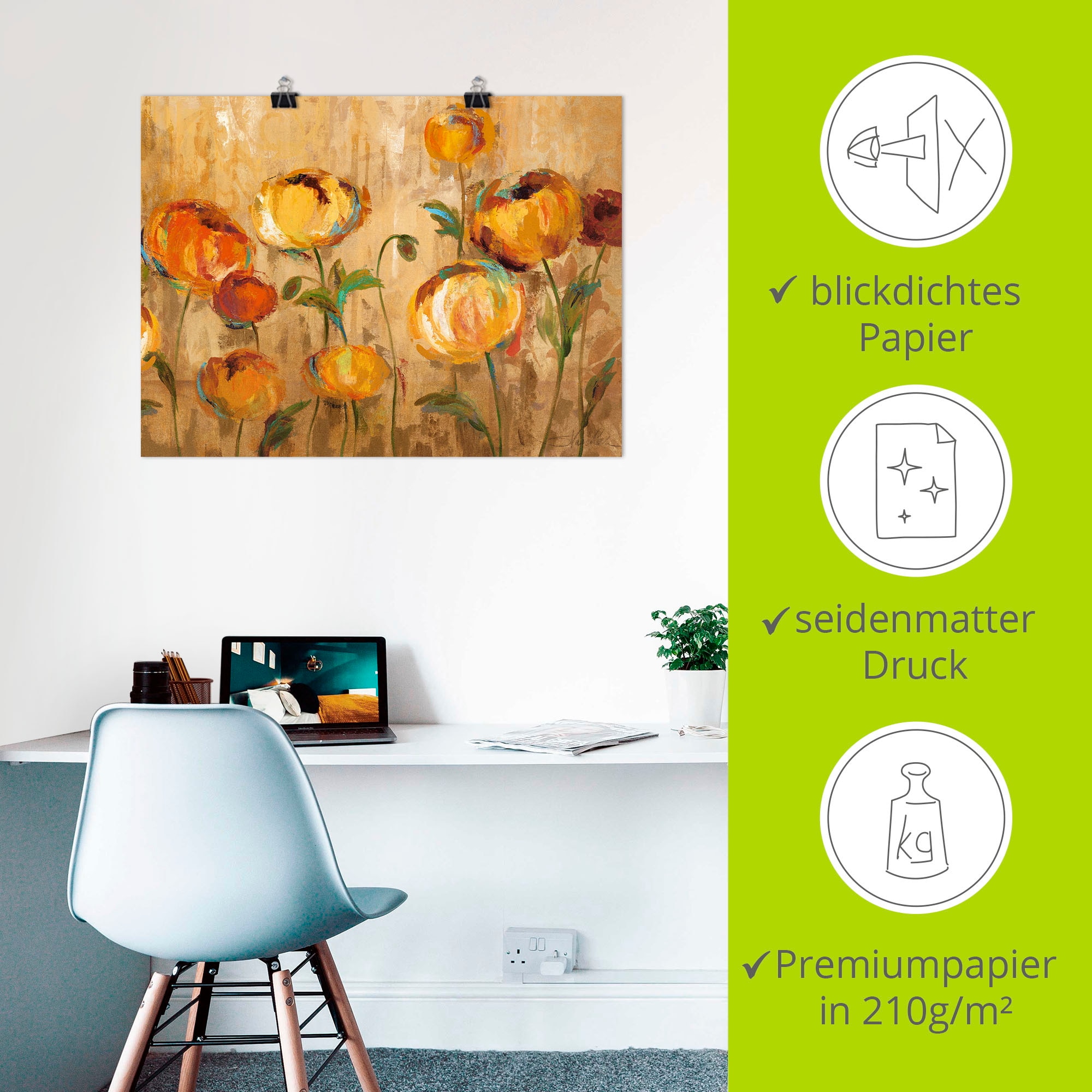 Artland Wandbild »Freudige Ranunkel« Blumen 1 Stk. tlg. als Leinwandbild, Poster in verschied. Größen