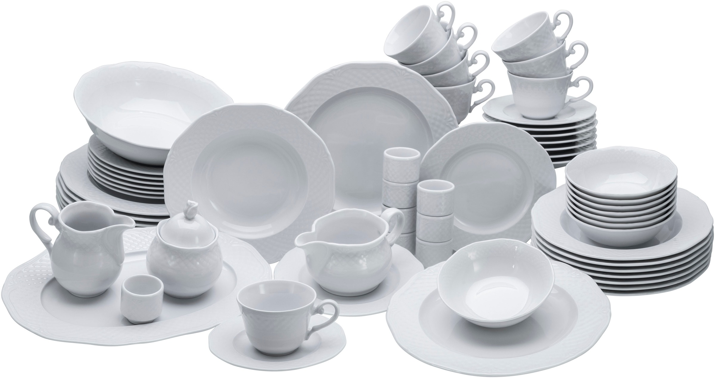 CreaTable Kombiservice »Geschirr-Set Arianne«, (Set, 61 tlg., Kaffeeservice günstig online kaufen