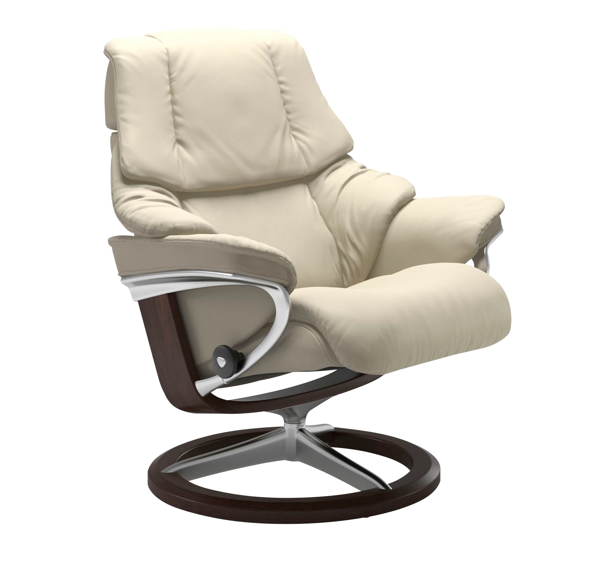 Stressless® Relaxsessel »Reno«, (Set, Relaxsessel mit Hocker), mit Hocker, mit Signature Base, Größe S, M & L, Gestell Braun