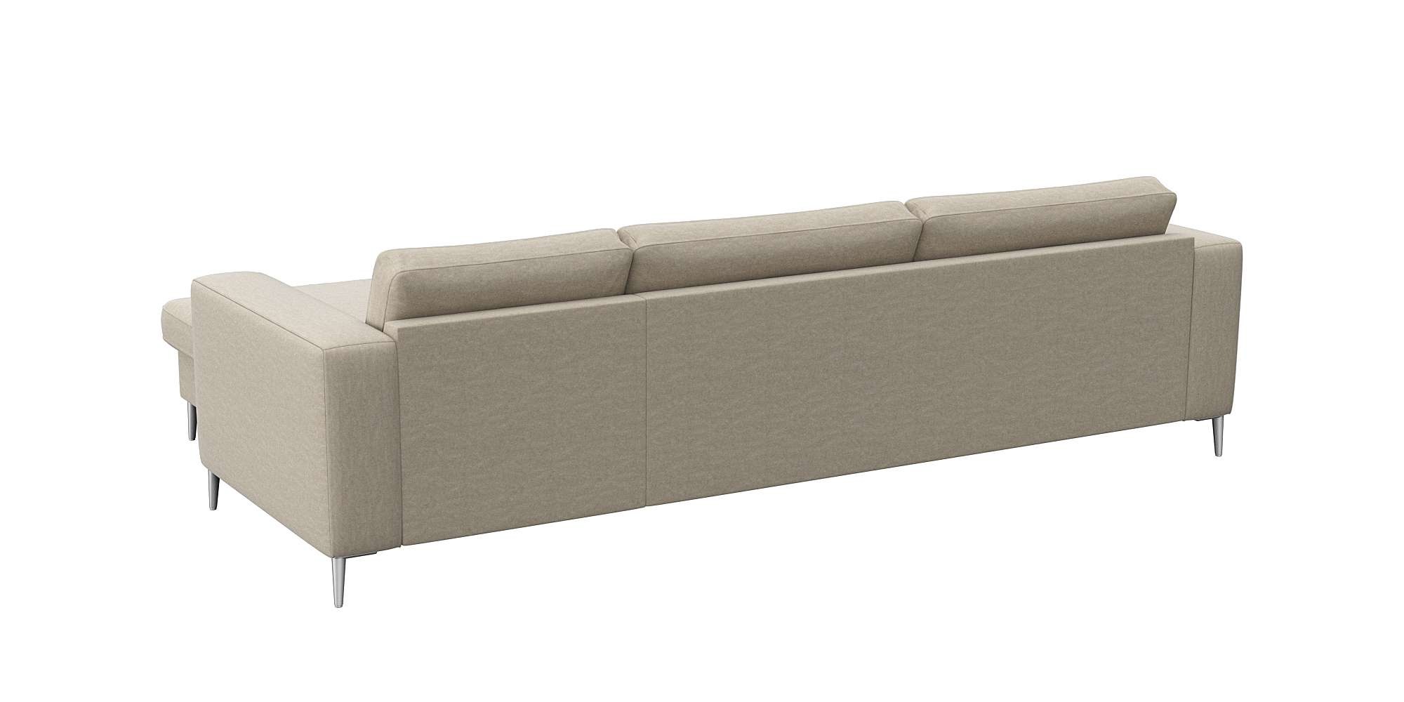 FLEXLUX Ecksofa »Fiore, super Sitzkomfort durch Kaltschaum im Sitz, L-Form«, breite Armlehnen, Füße Alu