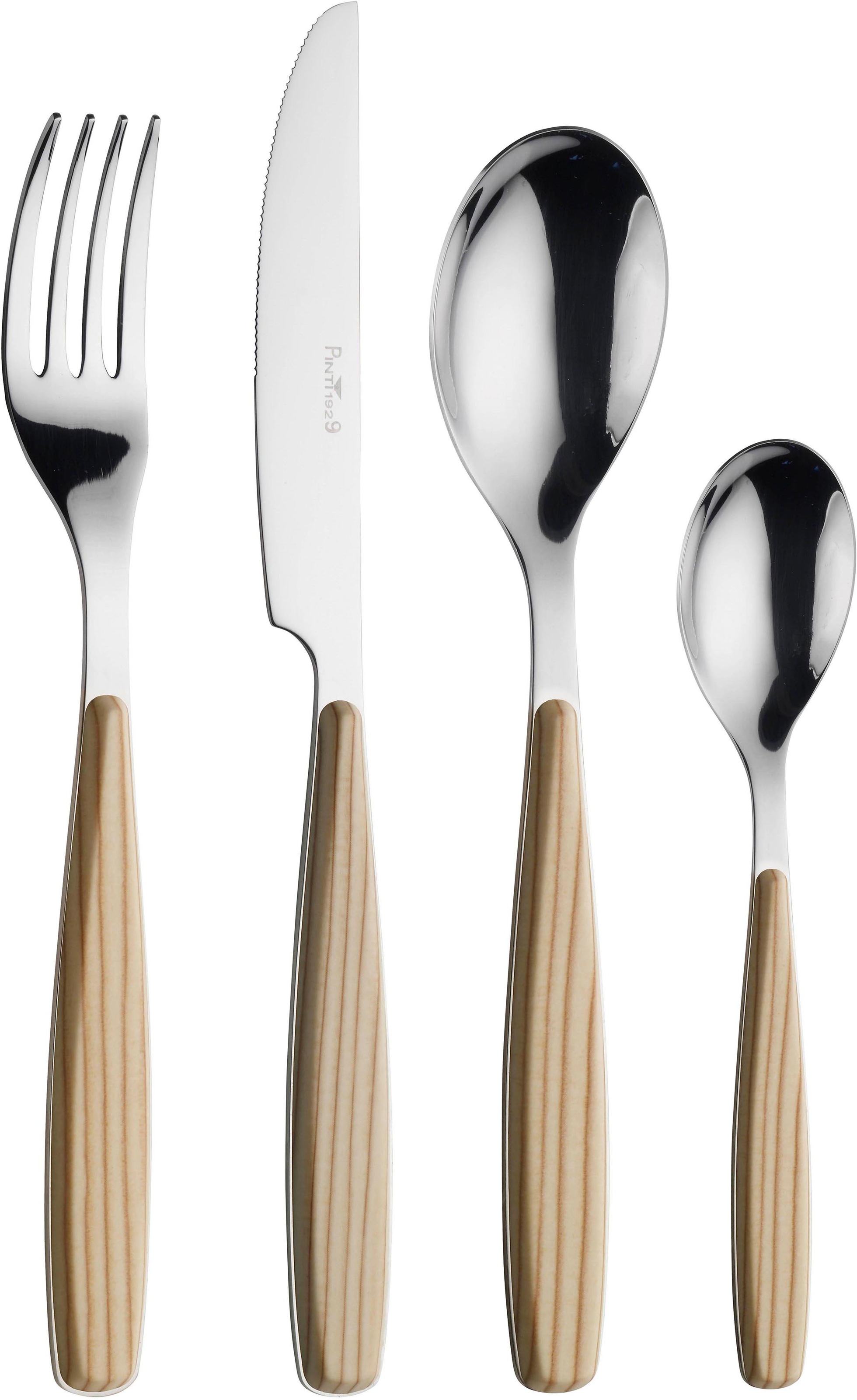 PINTINOX Besteck-Set »Riva« mit Kunststoffgriff in Holz-Optik günstig online kaufen