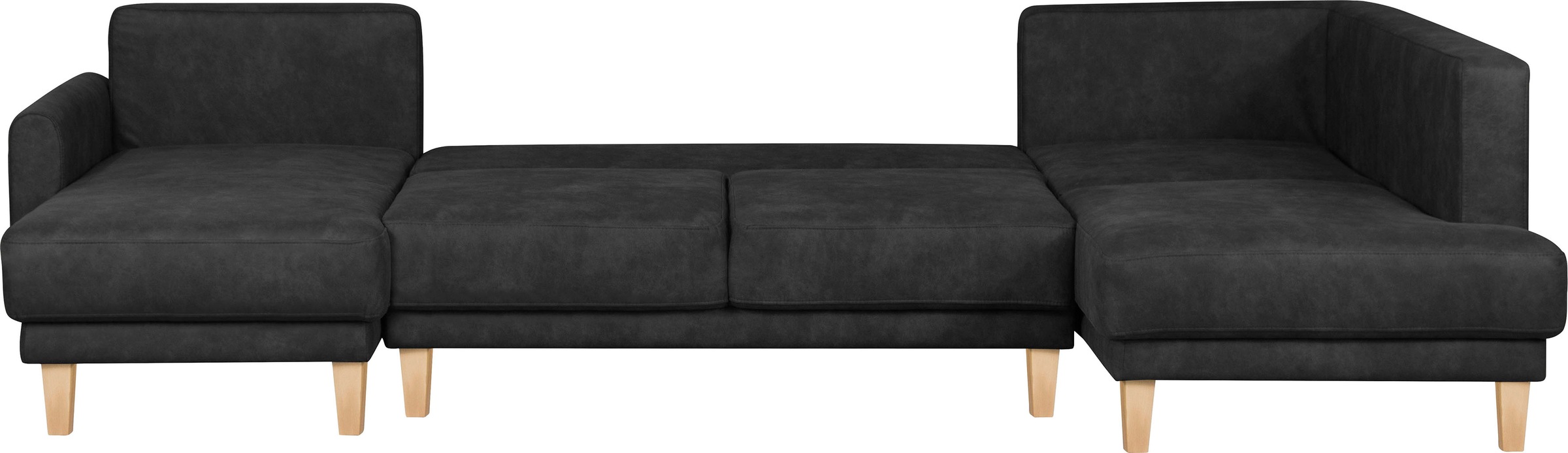 Home affaire Wohnlandschaft »TRIPLO U-Form wahlweise mit Schlaffunktion, B/T/H: 310/192/90 cm«, Schlafsofa, auch mit Bettkasten, Steppung im Rückenkissen