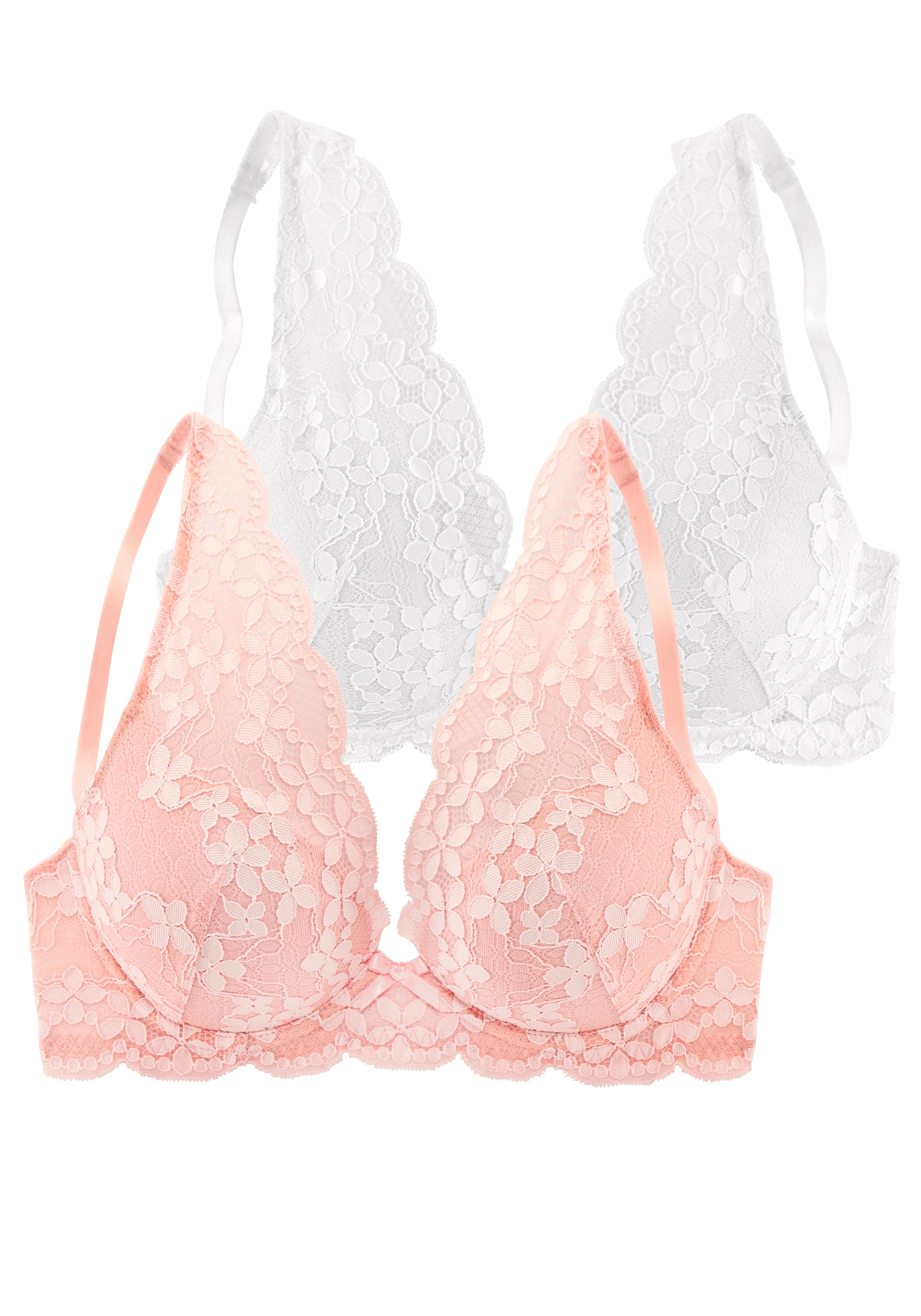 petite fleur Push-up-BH Packung, 2 Stück,  in High Apex Schnittform, Dessous