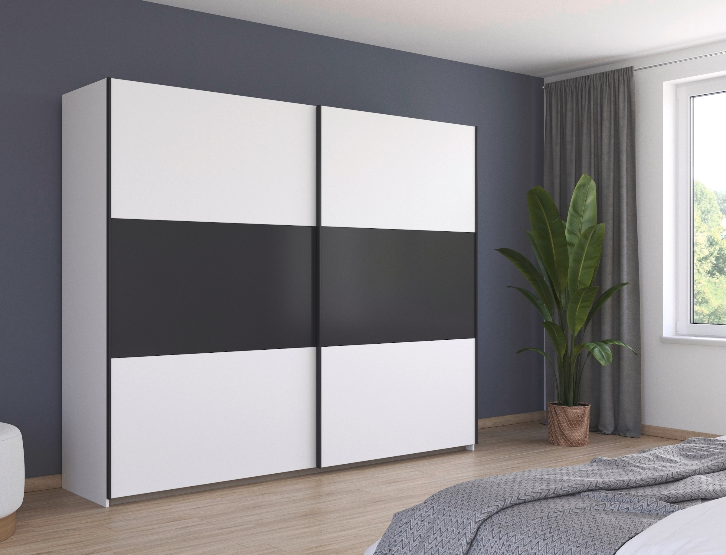 rauch Schwebetürenschrank »Kleiderschrank Schrank Garderobe Garderobenschrank Wäscheschrank NEO«, (in 3 verschiedenen Ausstattungen BASIC/CLASSIC/PREMIUM), mit großzügigem Stauraum und vielfältigen Farbkombinationen