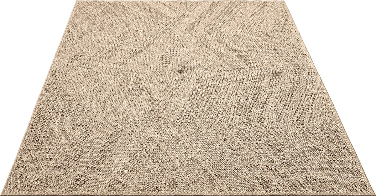 the carpet Teppich »Kansas«, rechteckig, 1 mm Höhe, moderner robuster In und Outdoor Teppich Jute Look