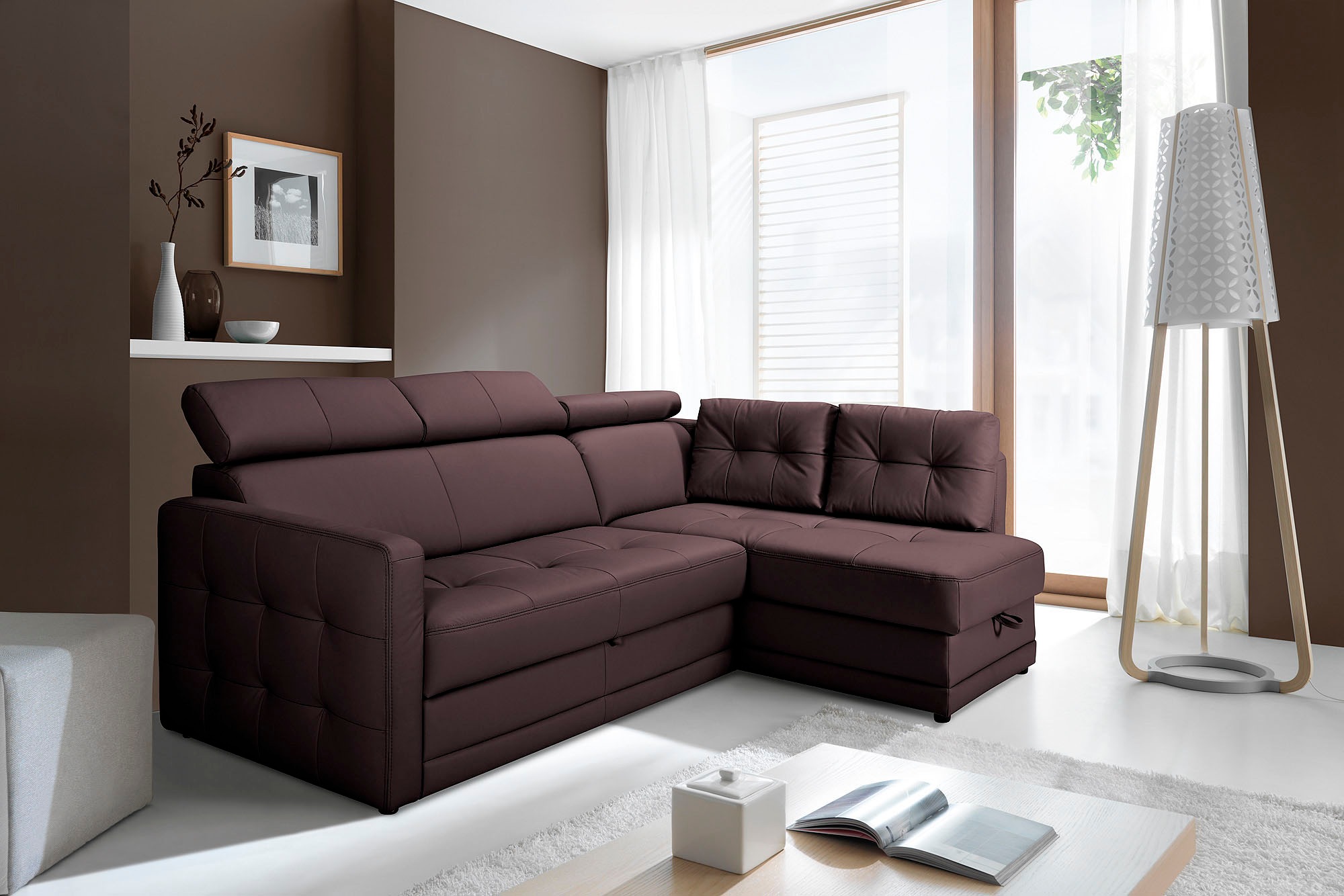 exxpo - sofa fashion Ecksofa »Arles, bequeme Federkernunterfederung, OTTOs Choice, L-Form«, wahlweise mit Bettfunktion und Bettkasten, inkl. Kopfteilverstellung
