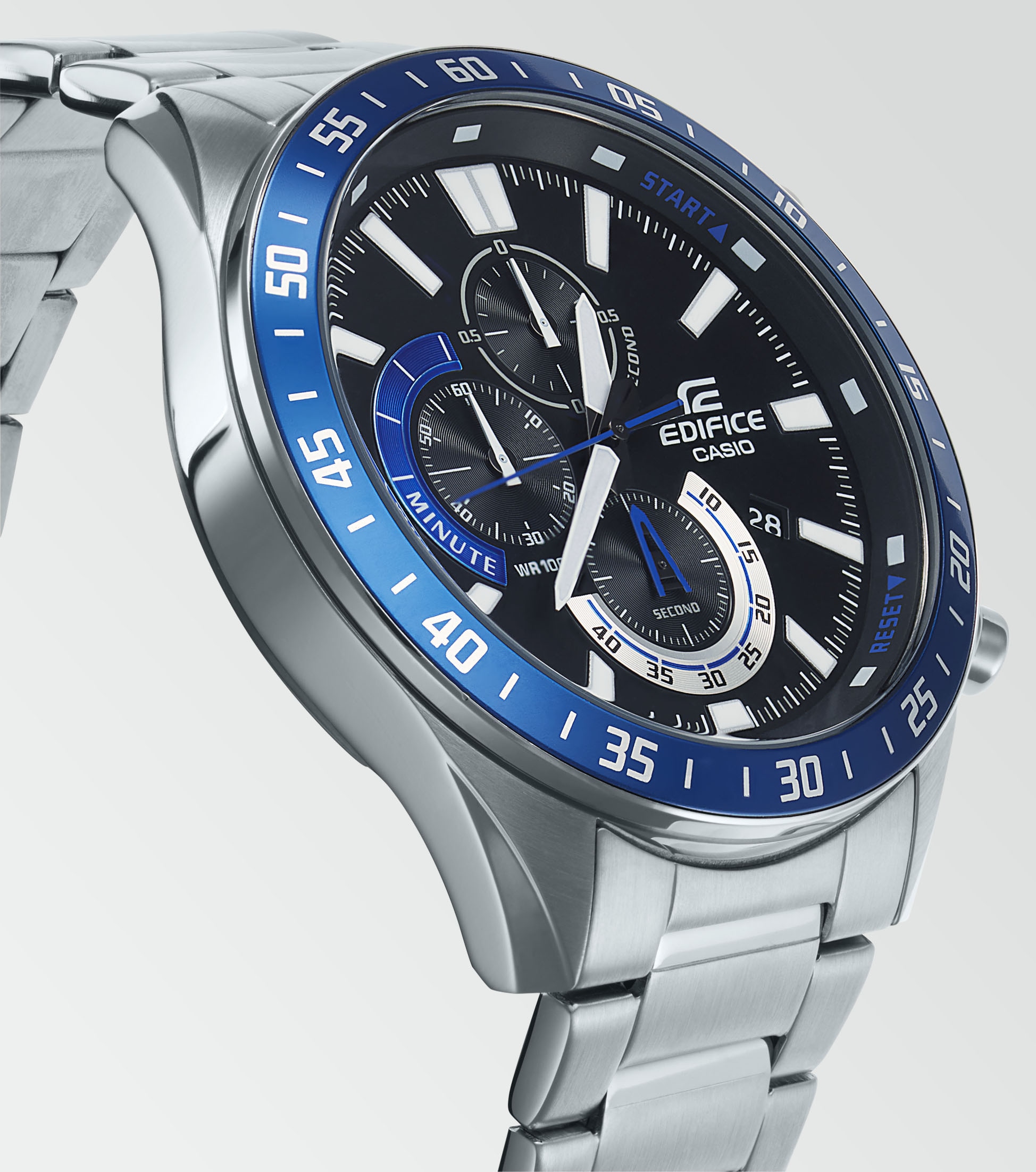 CASIO EDIFICE Chronograph, Quarzuhr, Armbanduhr,Herrenuhr, Edelstahlarmband,bis 10bar wasserdicht