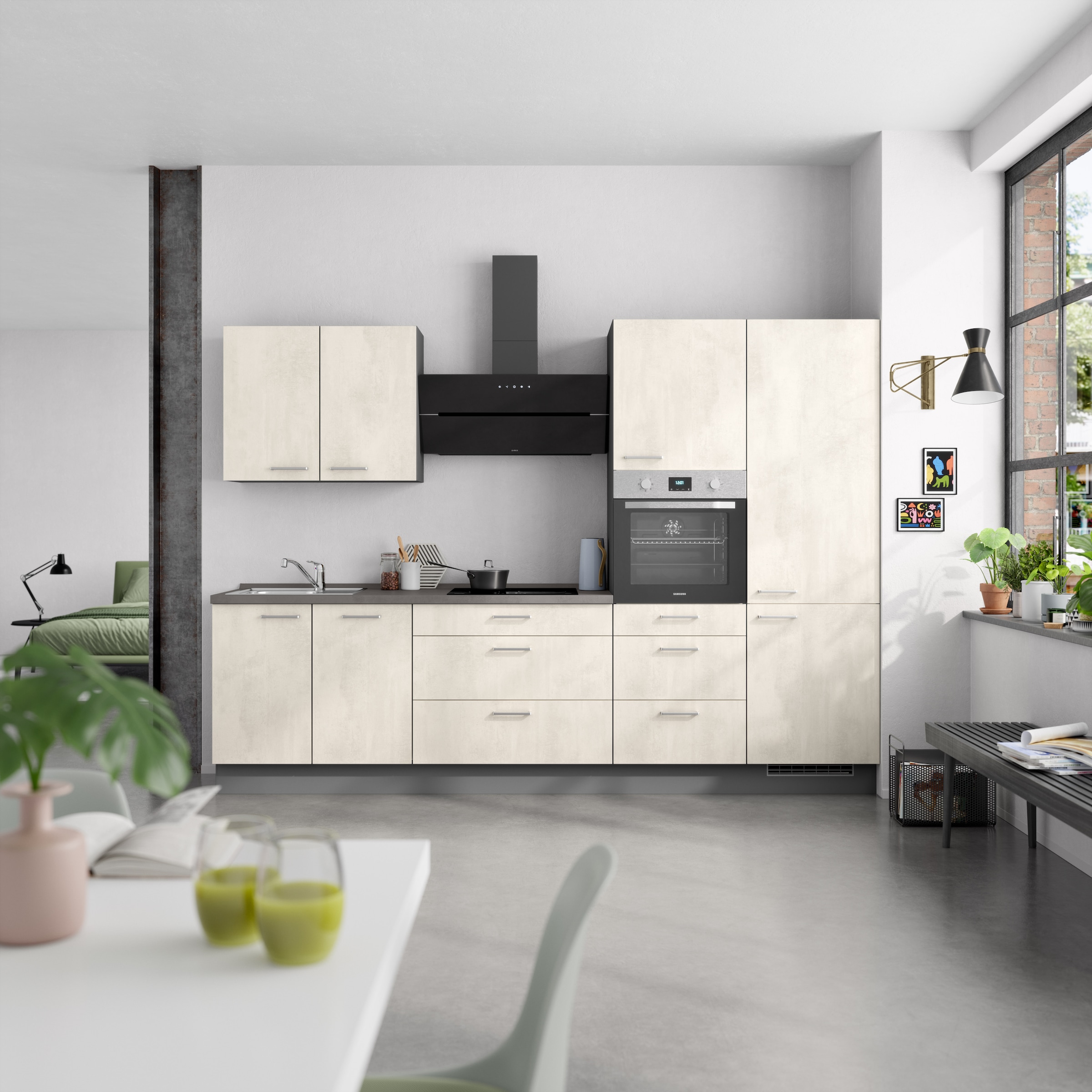 nobilia® Küchenzeile »"Riva II"«, vormontiert, Ausrichtung wählbar, Breite 300 cm, wahlw. mit E-Geräten