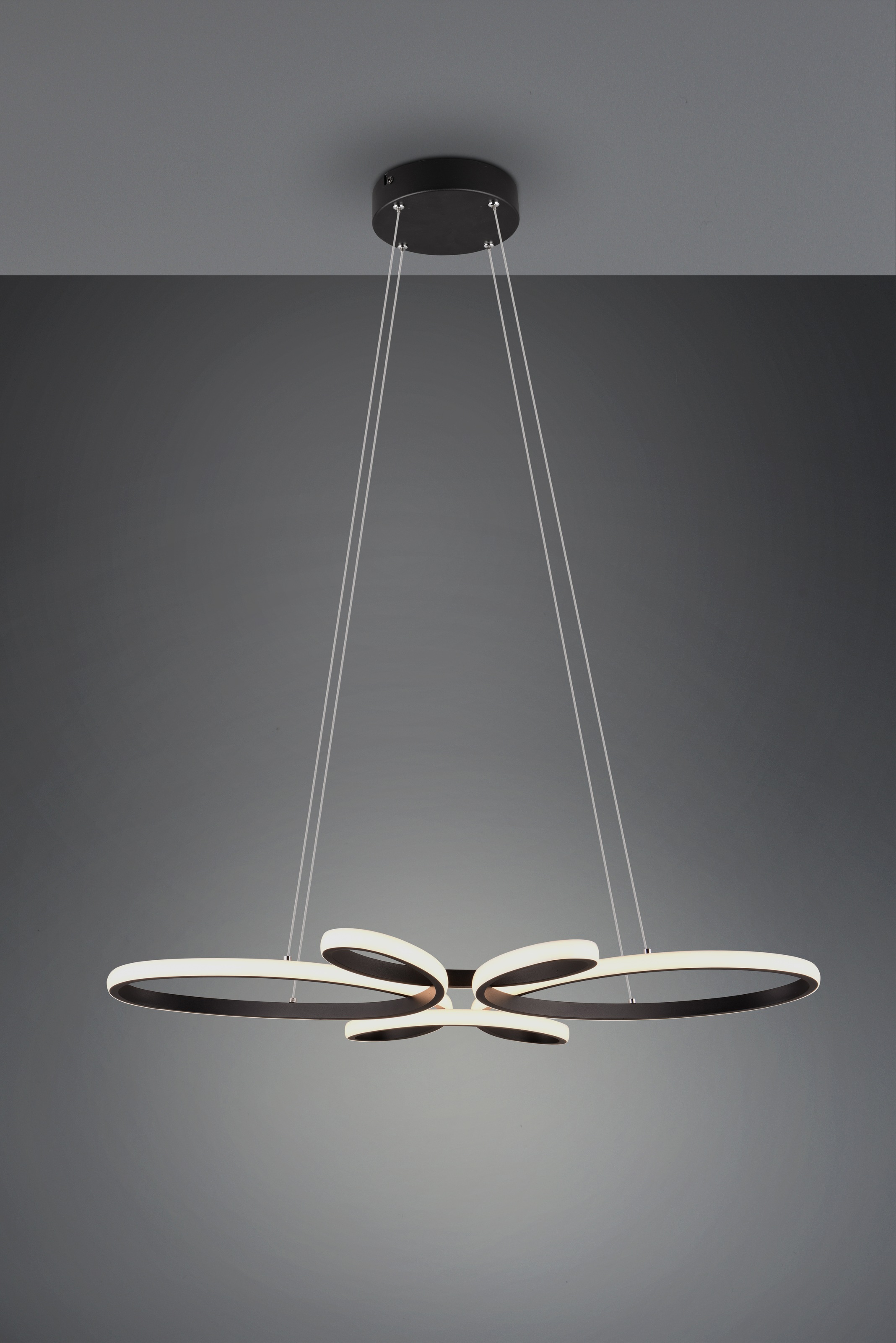 TRIO Leuchten LED Pendelleuchte »FLY, Hängelampe LED 32W 3900 Lumen warmweiß 3000K 3-Stufen dimmbar«, 1 flammig, Leuchtmittel LED-Board | LED fest integriert, höhenverstellbar: max 150cm, Maße 83x45 cm, Hängeleuchte Küche Wohnen
