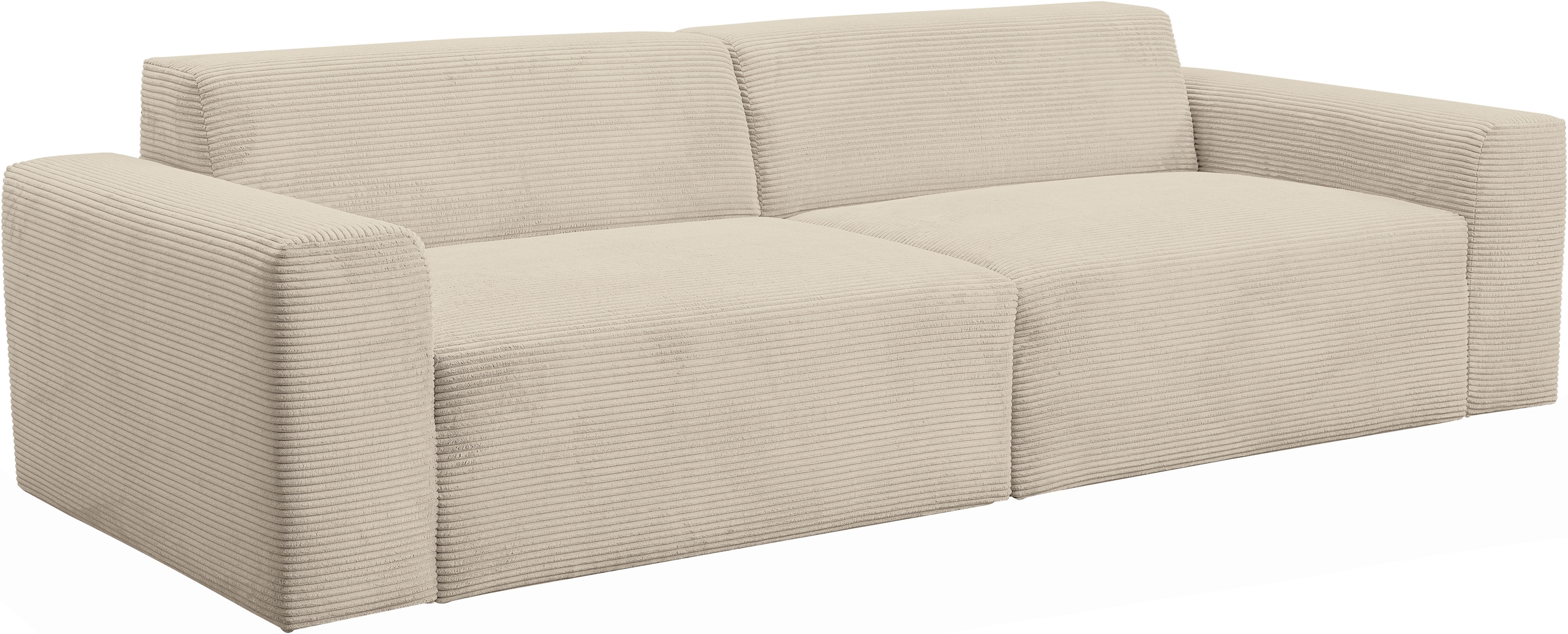 WERK2 Sofa »Zeus 3-Sitzer, B/T: 256/105 cm, Big-Sofa, modern & bequem« Curvy Trend 3-Sitzer mit urbaner Optik