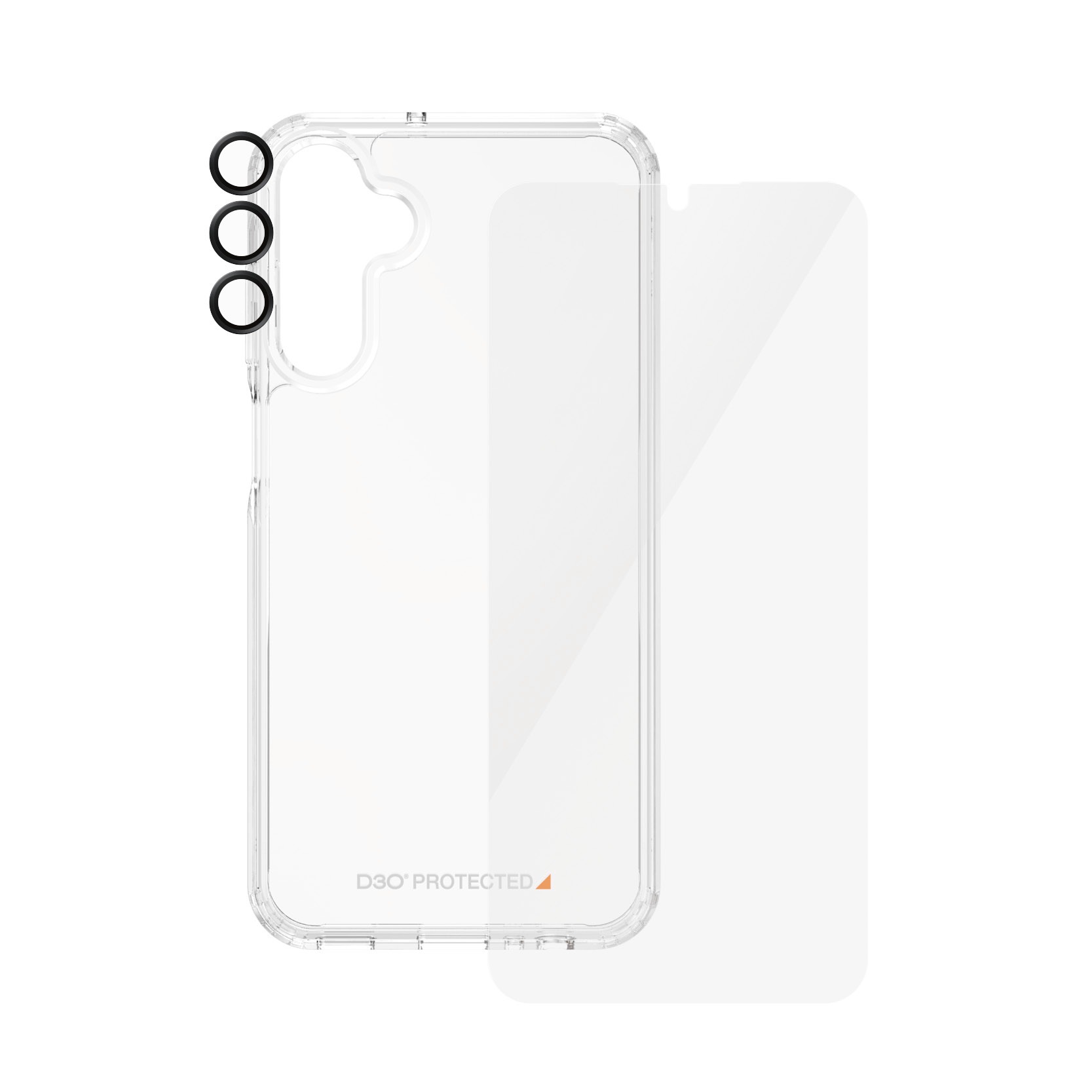 PanzerGlass Displayschutzglas »3-in-1 Bundle Set Ultra Wide Fit mit D3O«, für Samsung Galaxy A15-Samsung Galaxy A15 5G, Displayschutzfolie, Displayschutz, 360° Rundumschutz, mit D3O